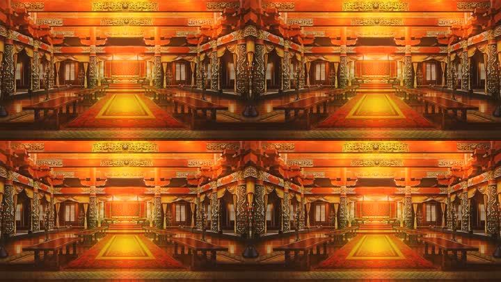 古代帝王宴会厅舞台背景
