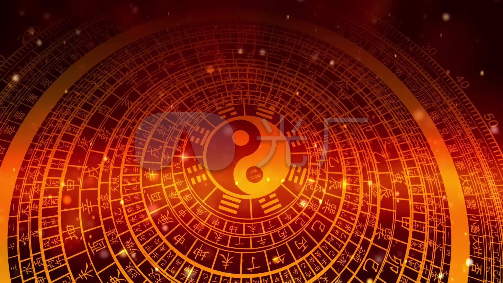 太极八卦罗盘三段素材