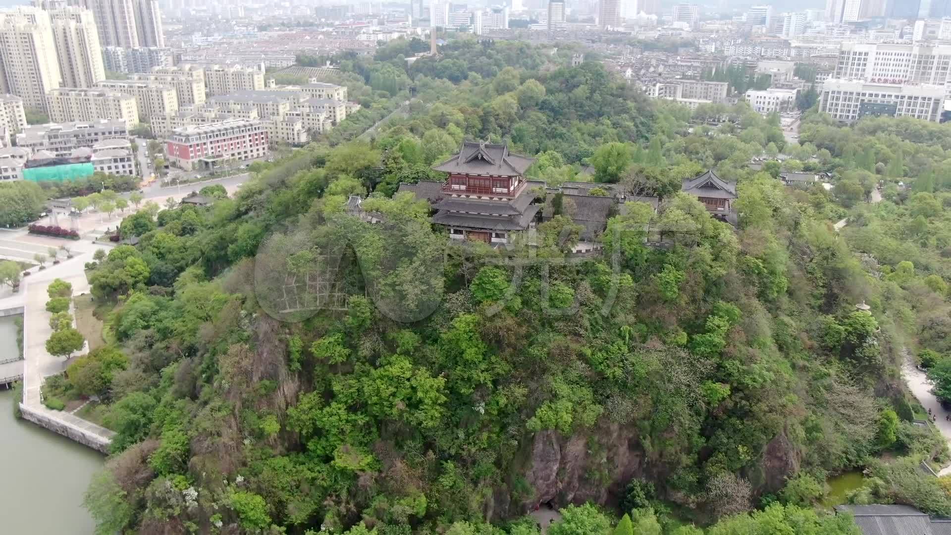 镇江北固山航拍_1920x1080_高清视频素材下载(编号:)