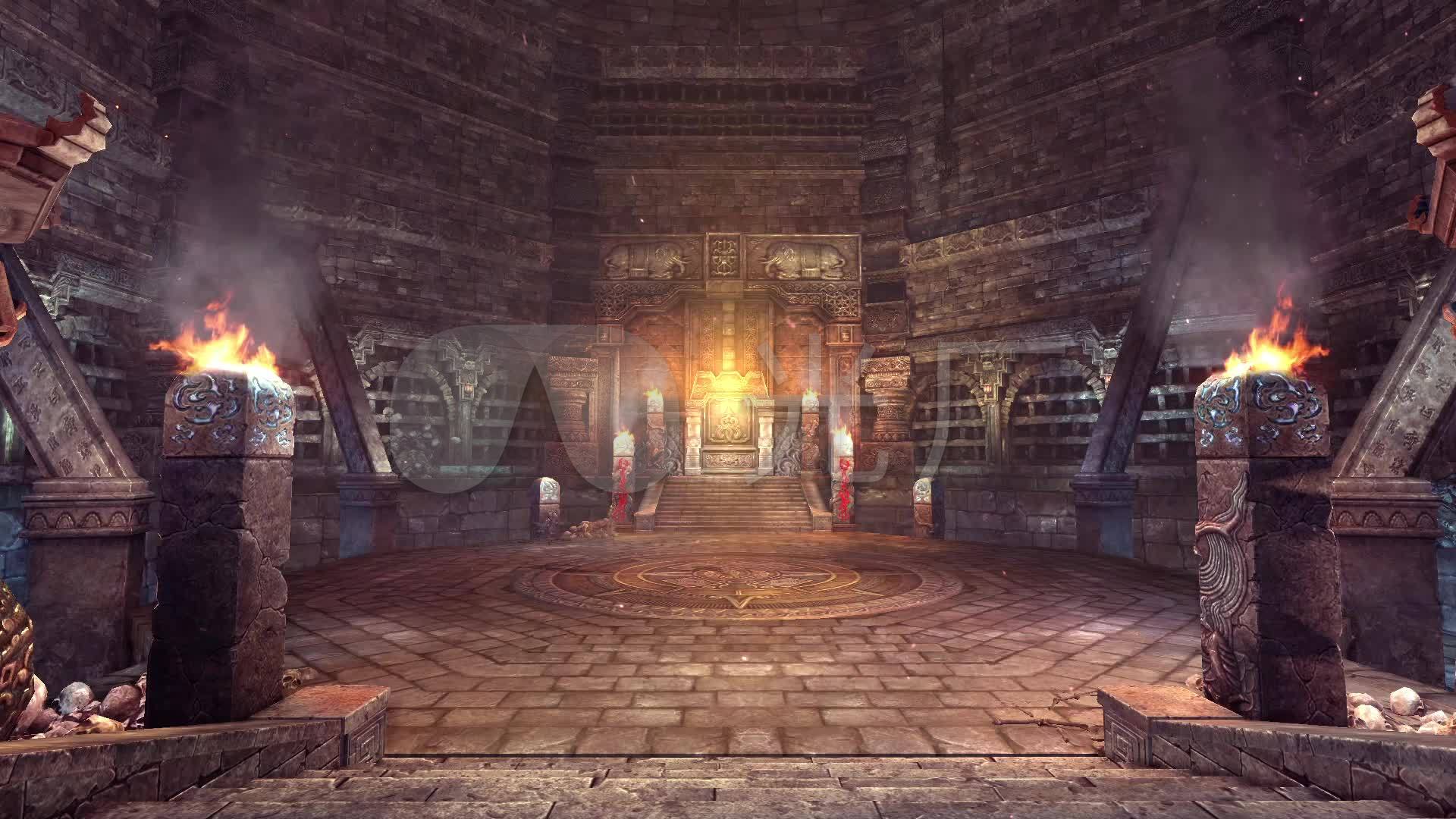古代古墓地下宫殿循环场景