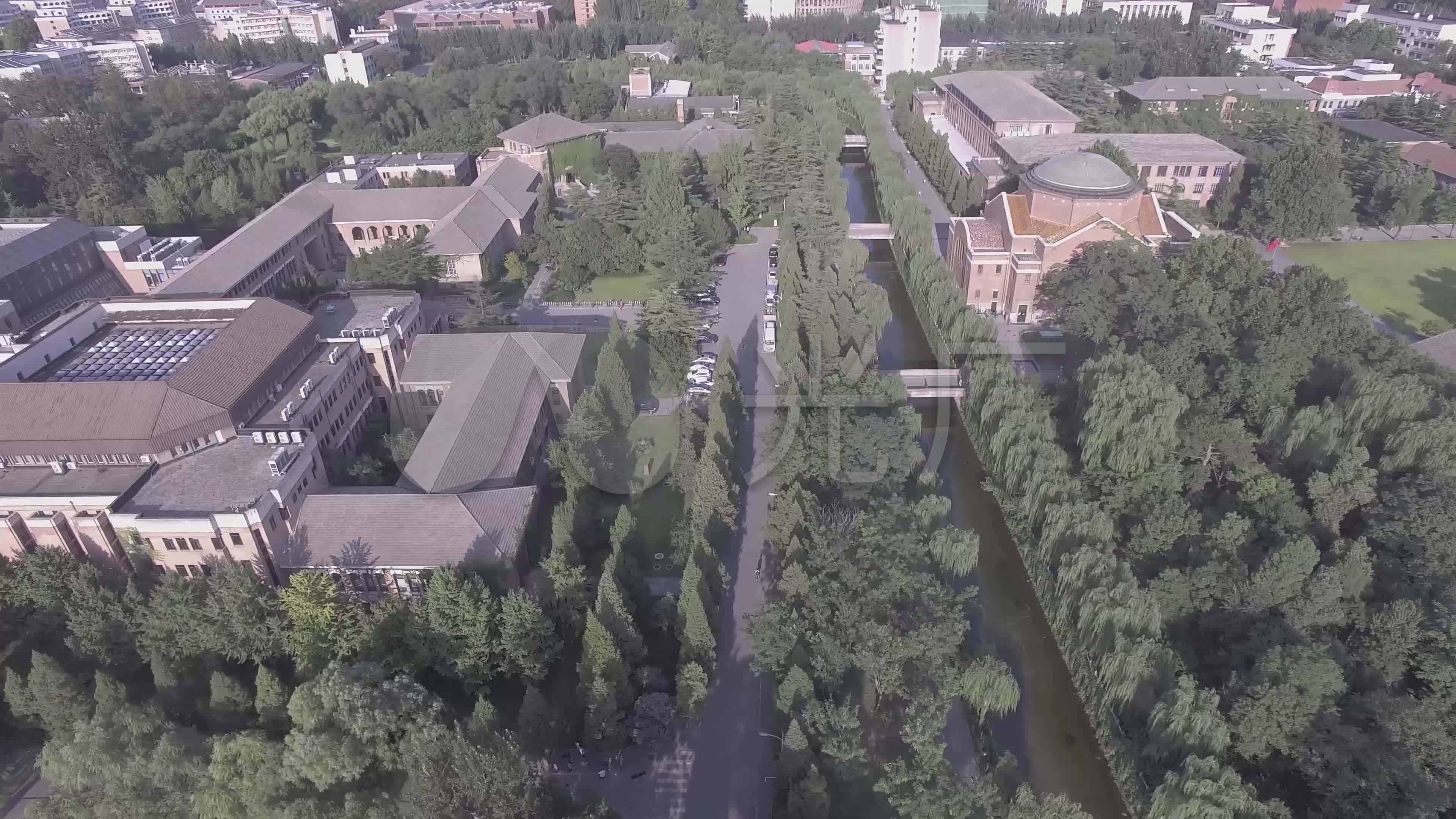 清华大学航拍4k灰
