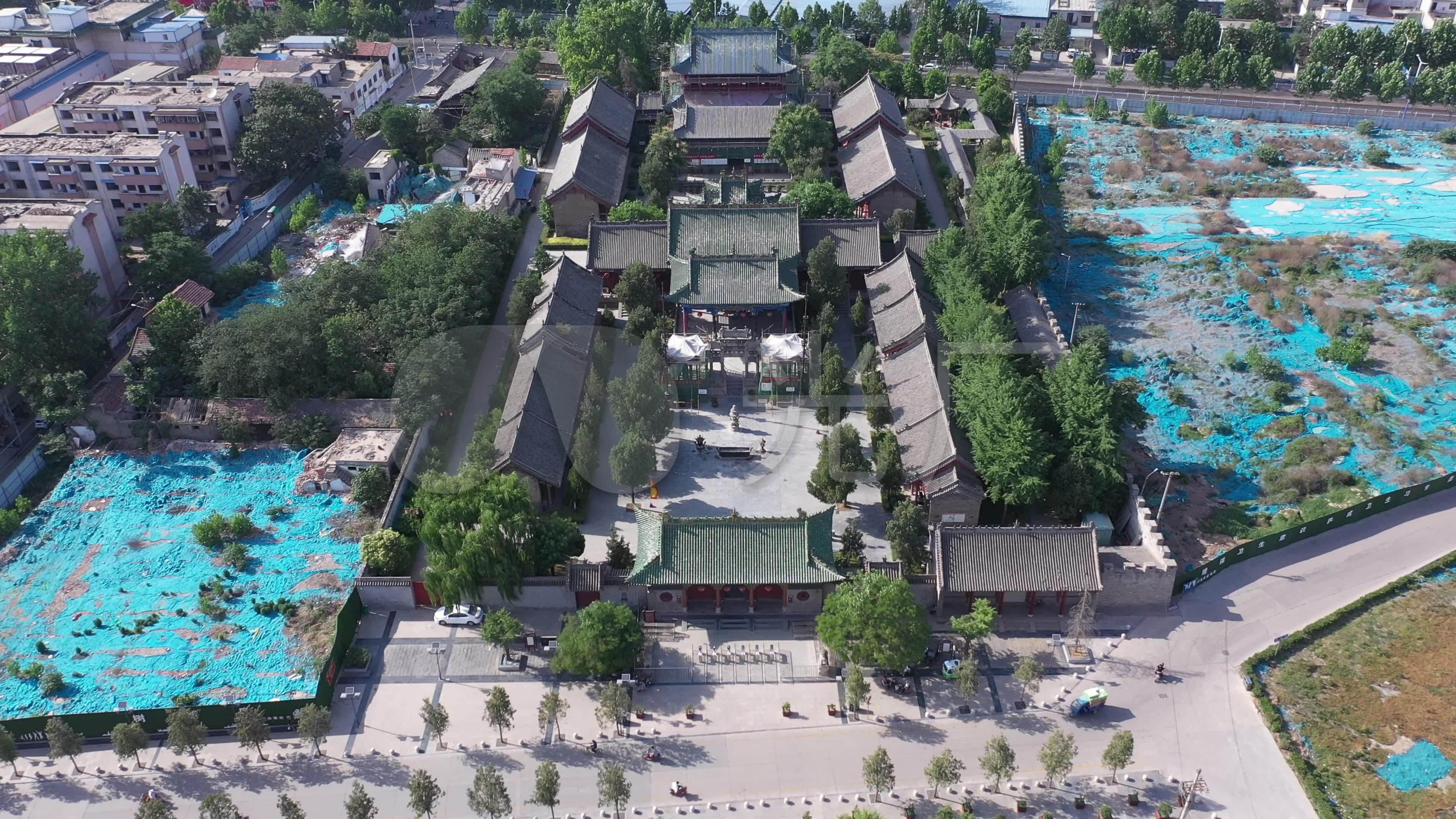 4k-原素材-周口市关帝庙航拍2