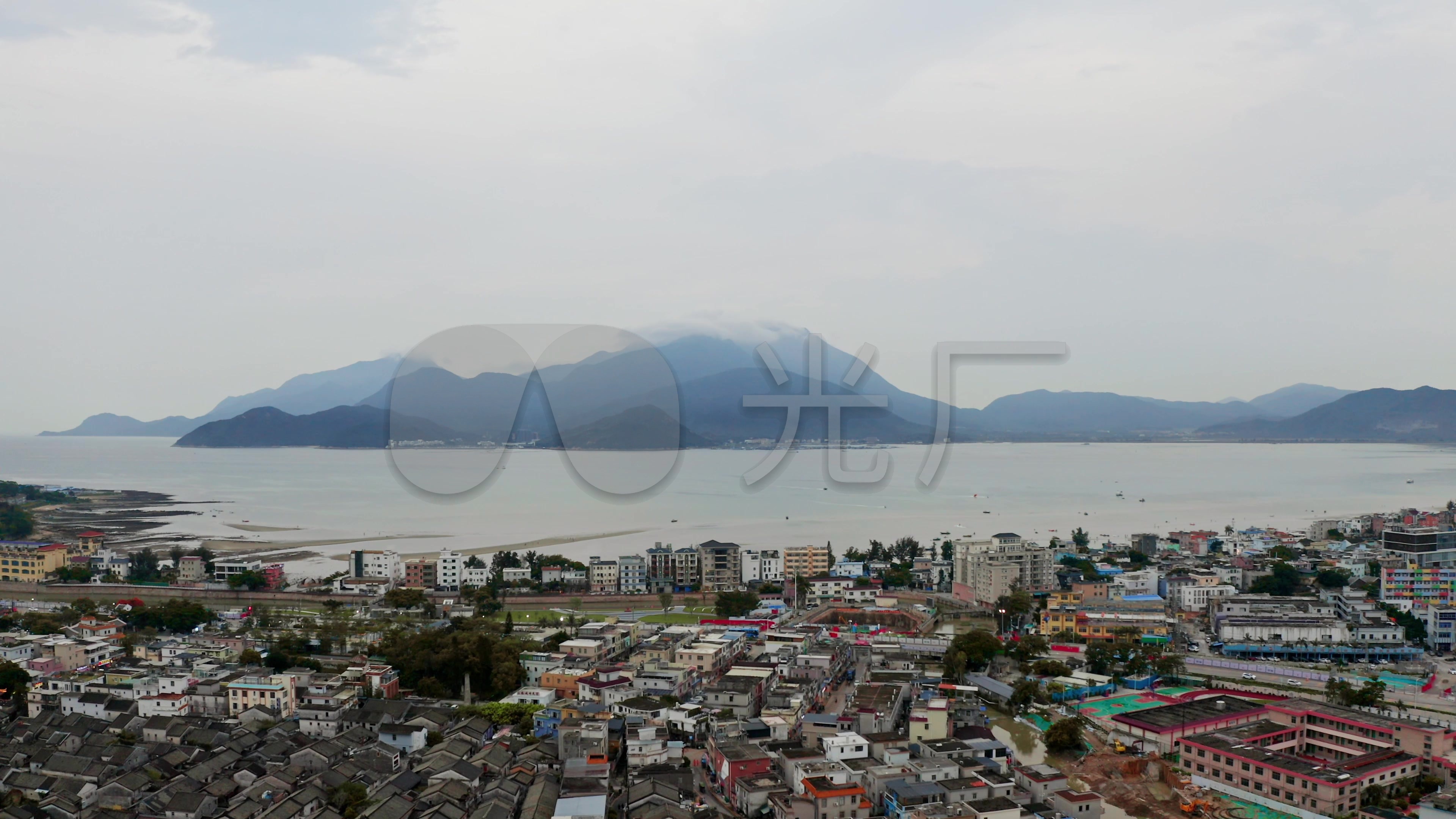 深圳较场尾海边沙滩黄昏大气航拍_3840x2160_高清视频