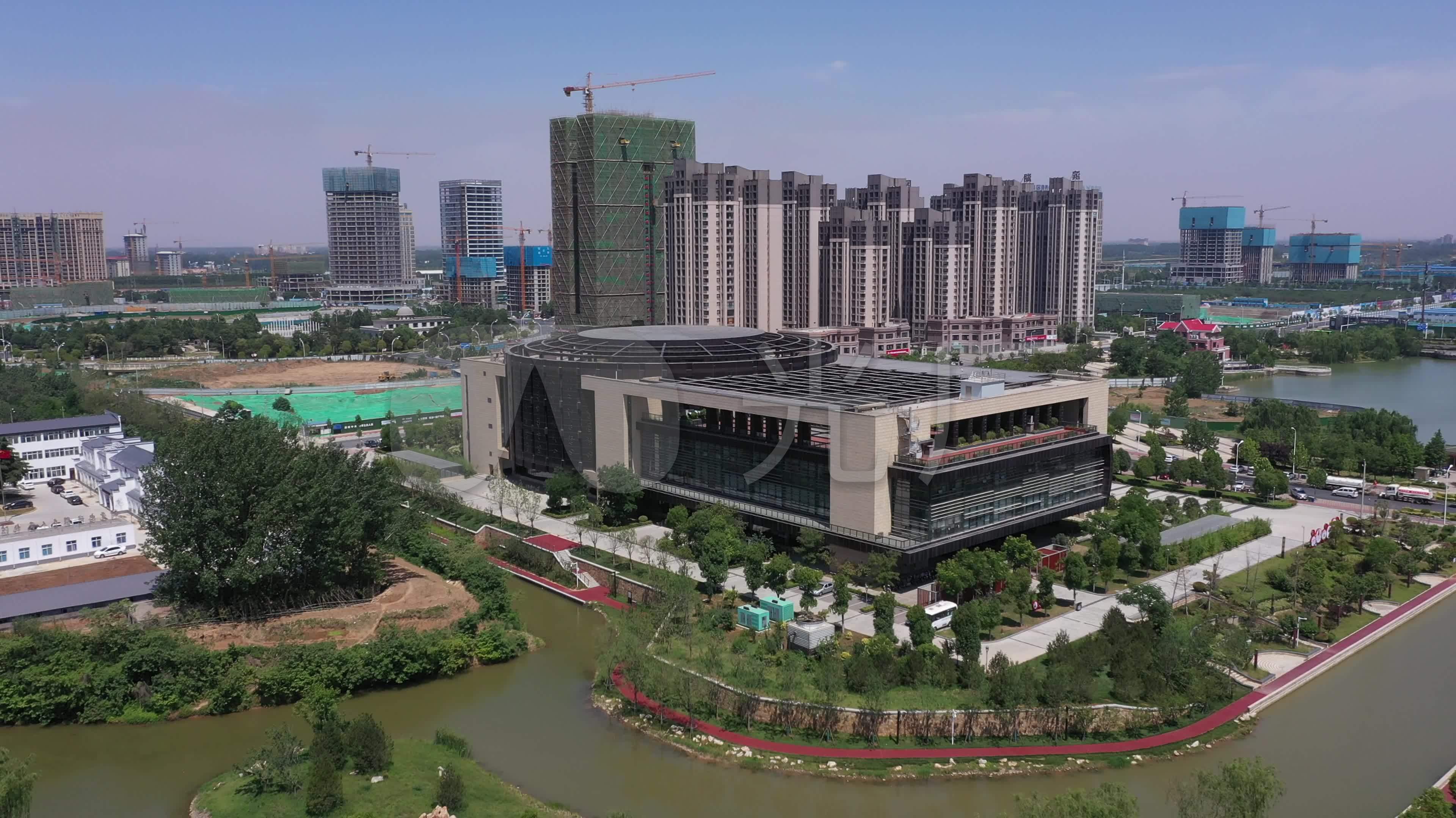 4k原素材漯河市博物馆航拍2