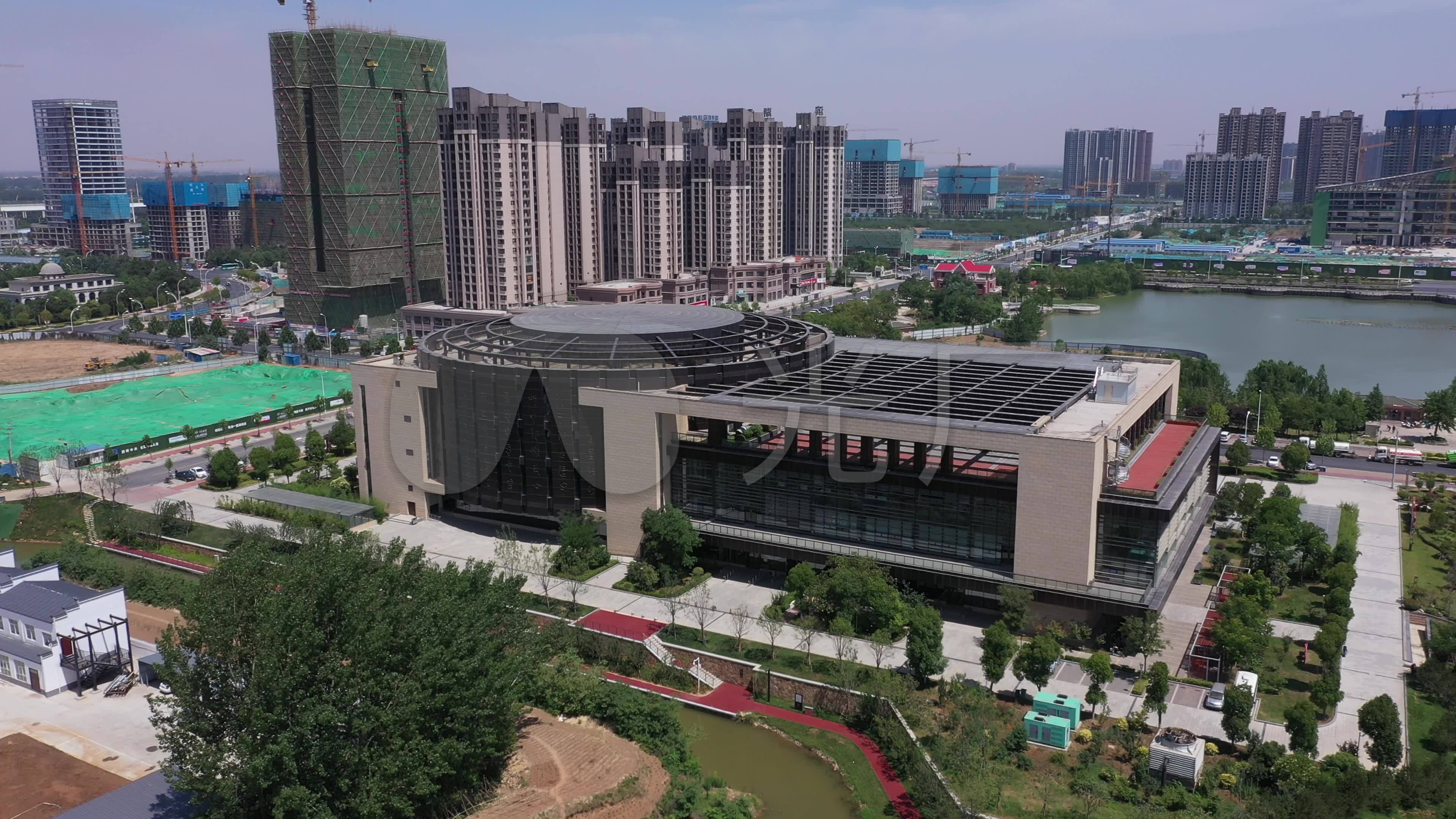 4k原素材漯河市博物馆航拍2