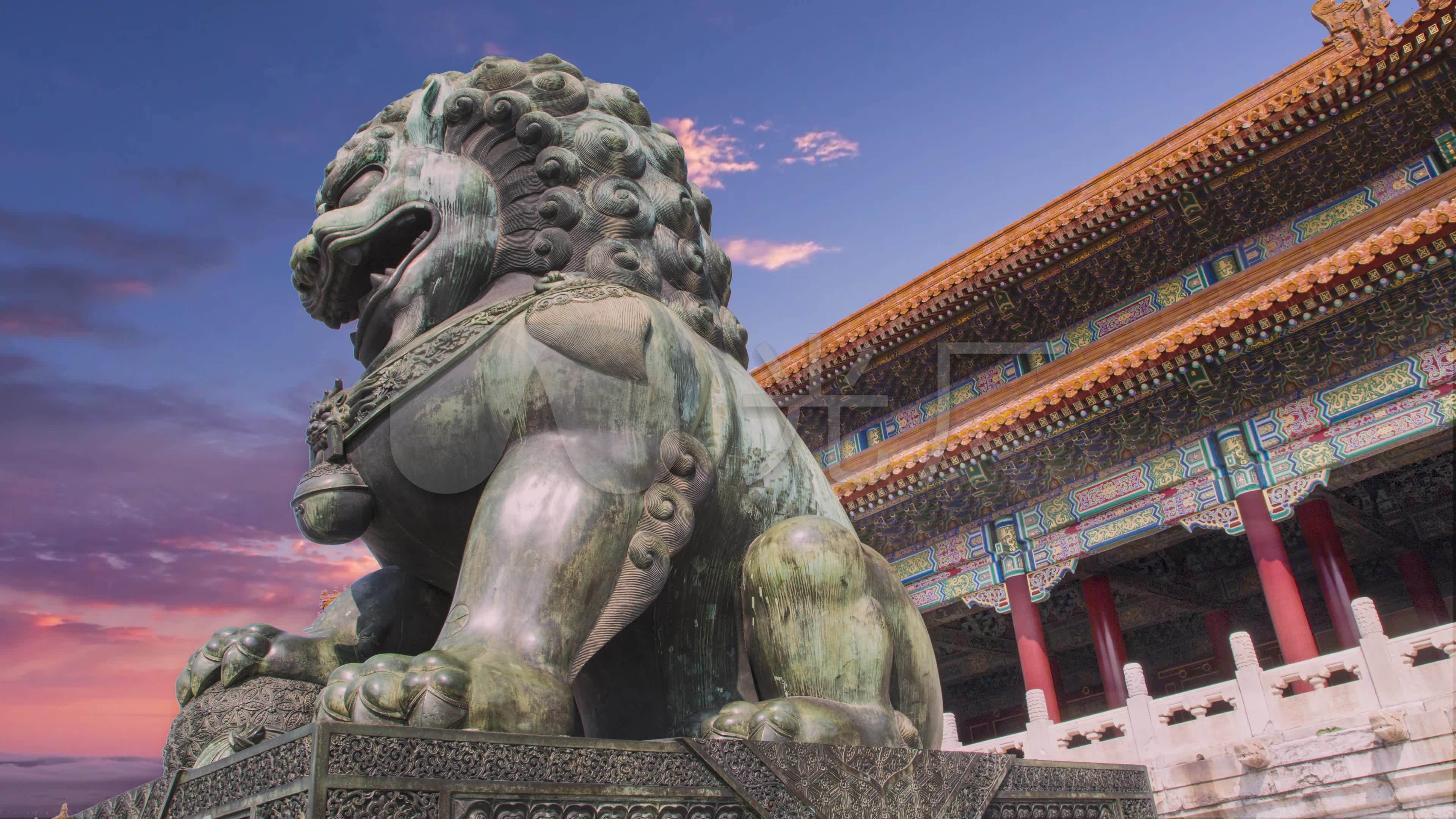 北京故宫博物院石狮子角楼城墙_3840x2160_高清视频