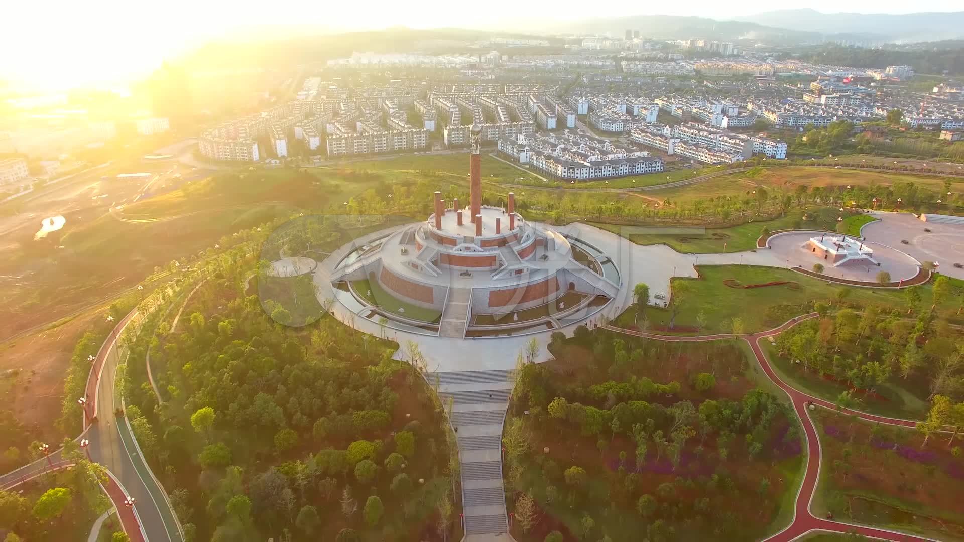 楚雄太阳历公园航拍太阳历_视频素材包下载(编号:)