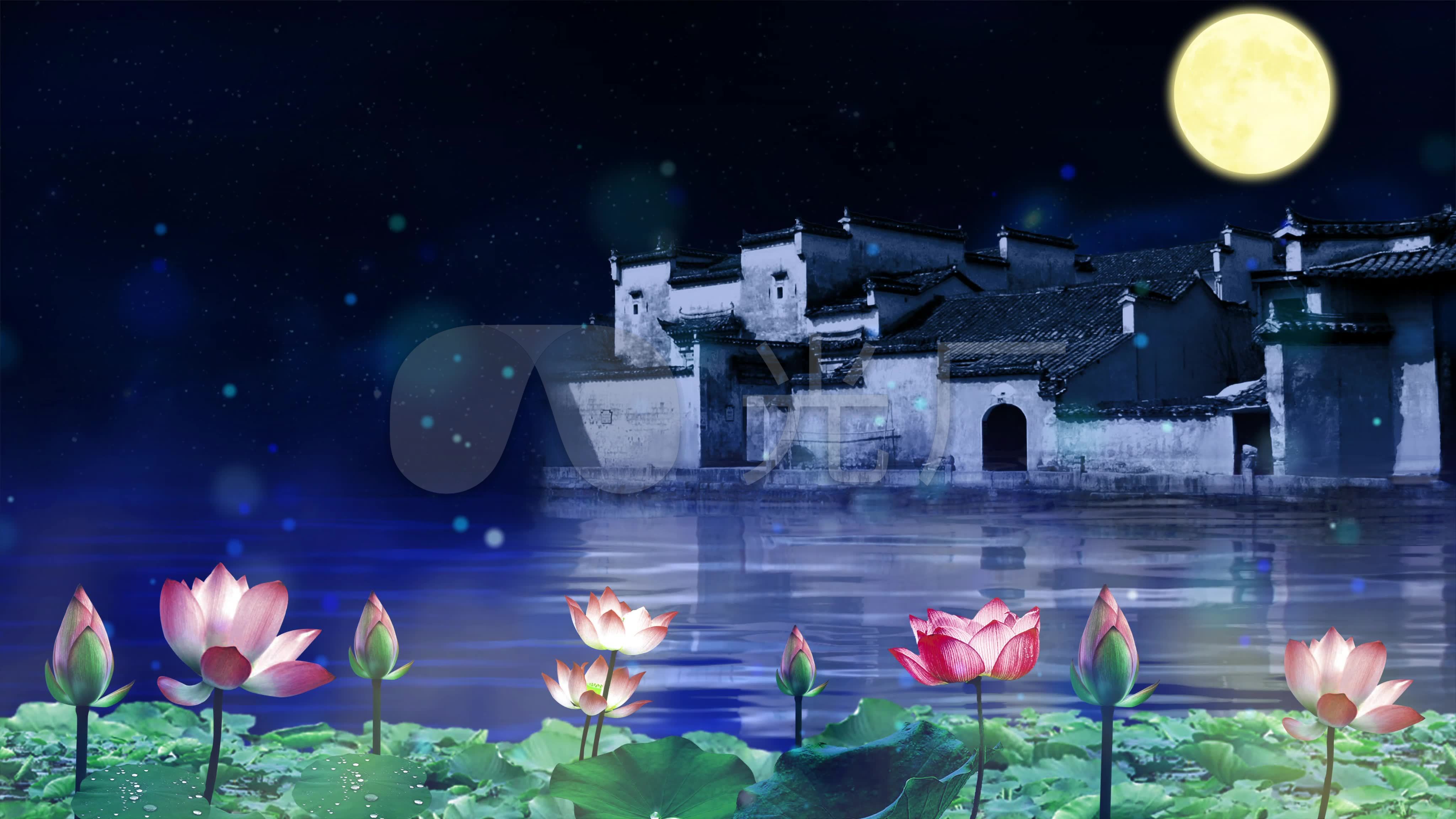 4k荷塘月色循环_4096x2304_高清视频素材下载(编号:)