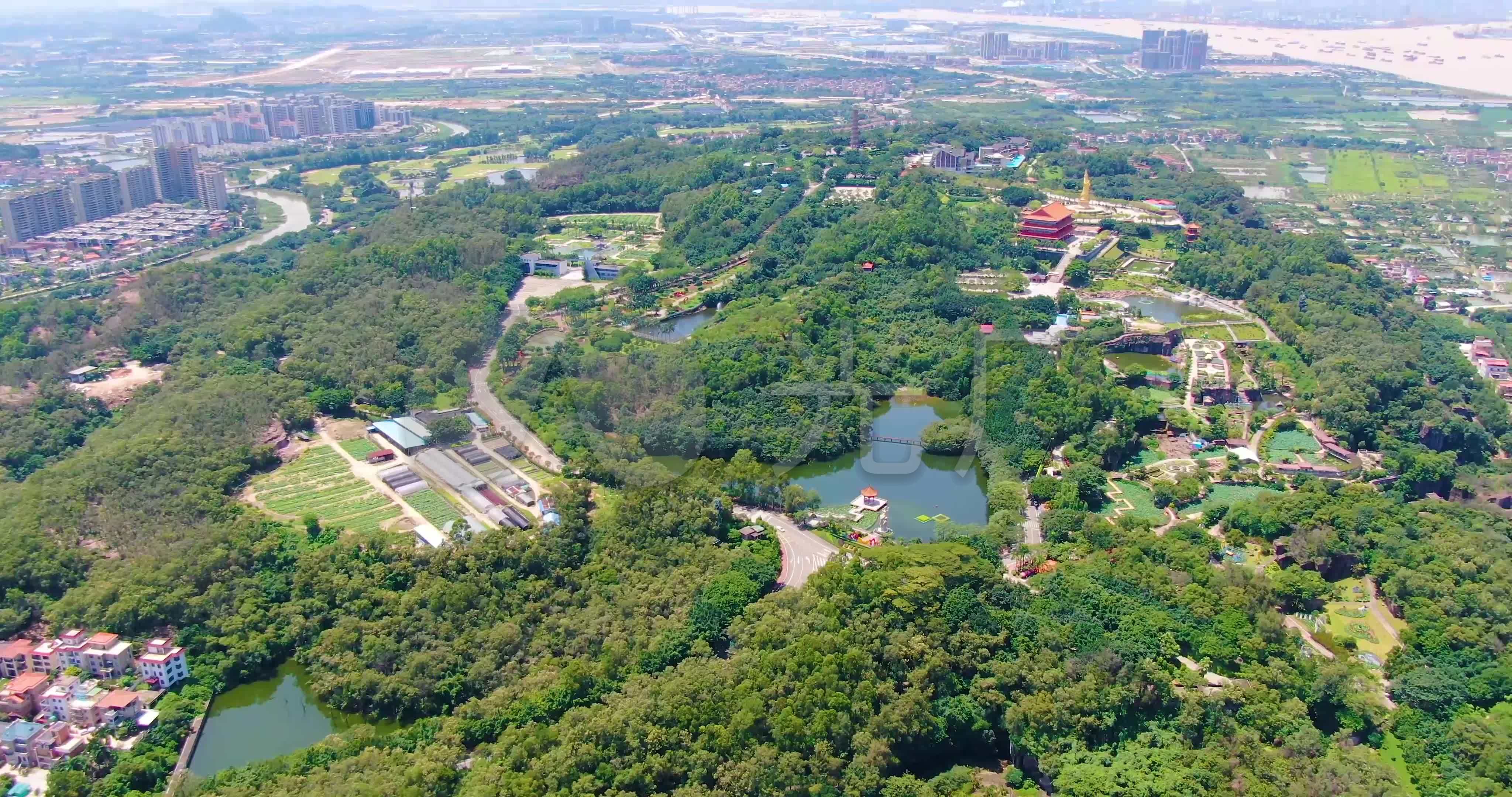 广州市番禺区莲花山及周边航拍