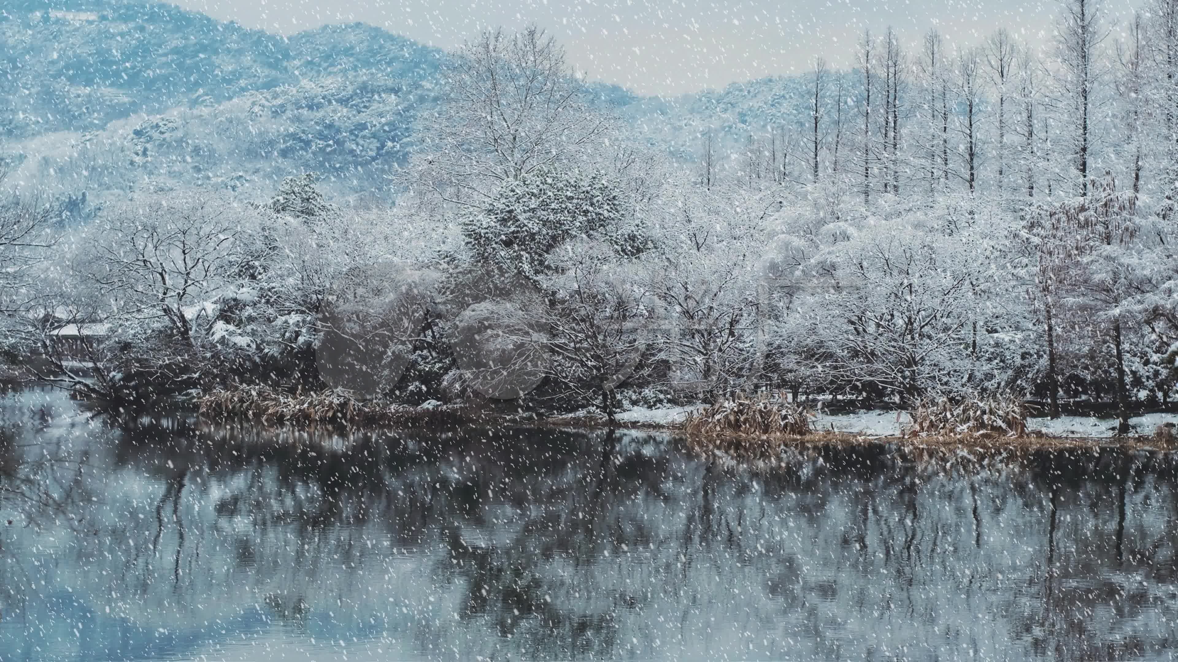 杭州雪景杭州景色西湖4k冬天冬季