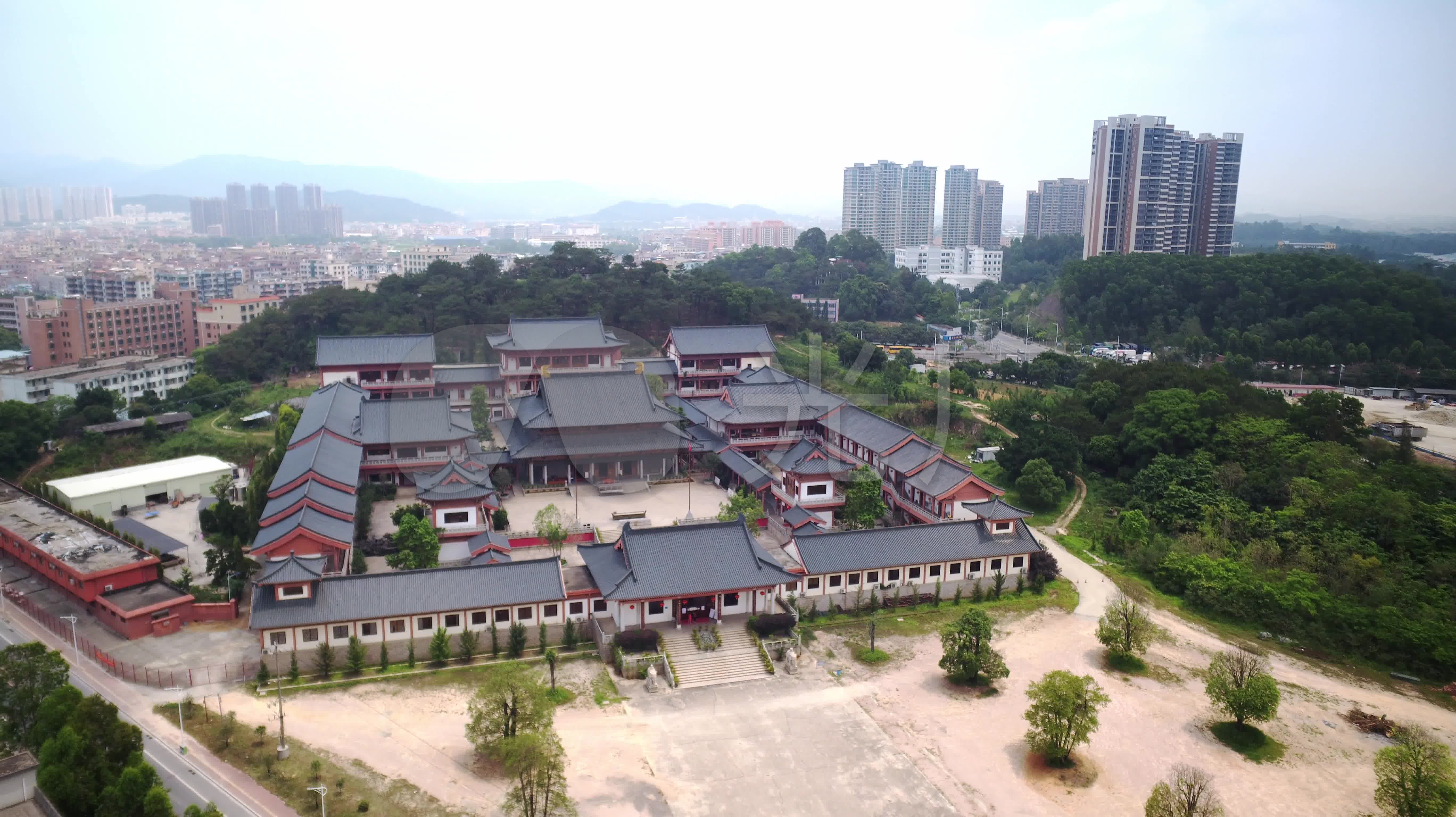 4k航拍广州花都华严寺寺庙宗教
