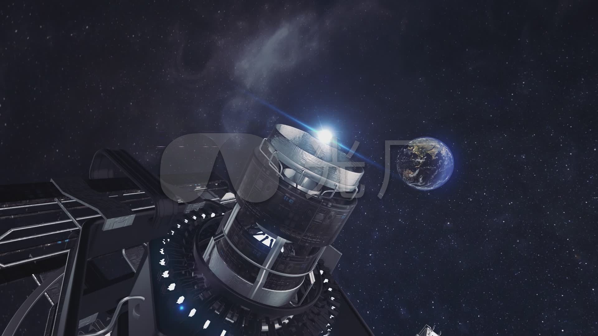 视频素材 舞台背景 场景背景 宇宙科技卫星空间站 来自视频原始文件或