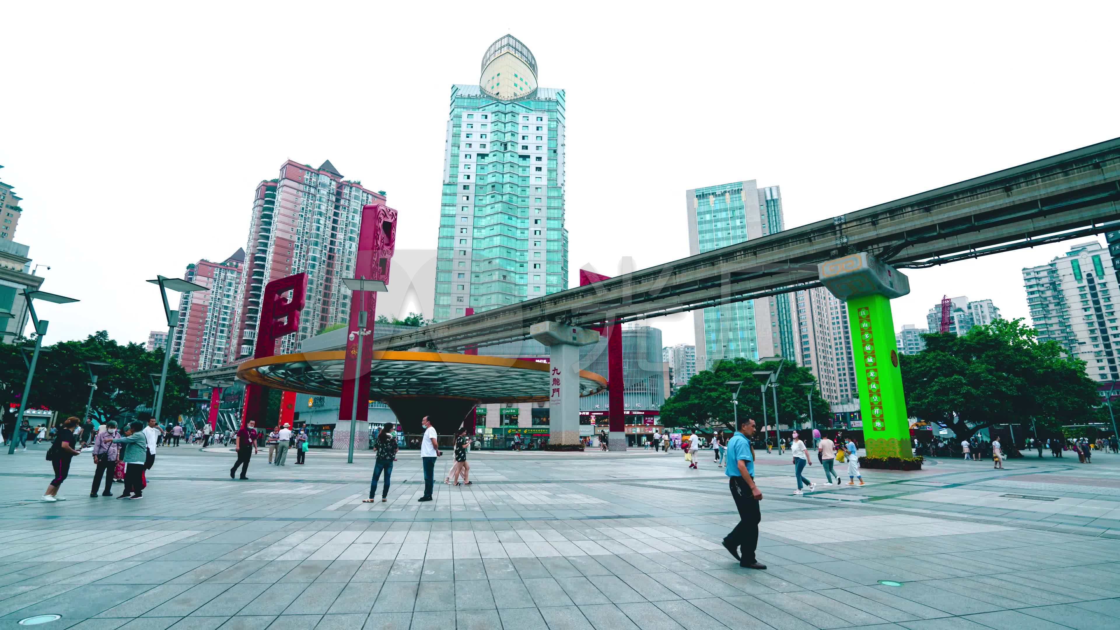 重庆杨家坪步行街商圈延时