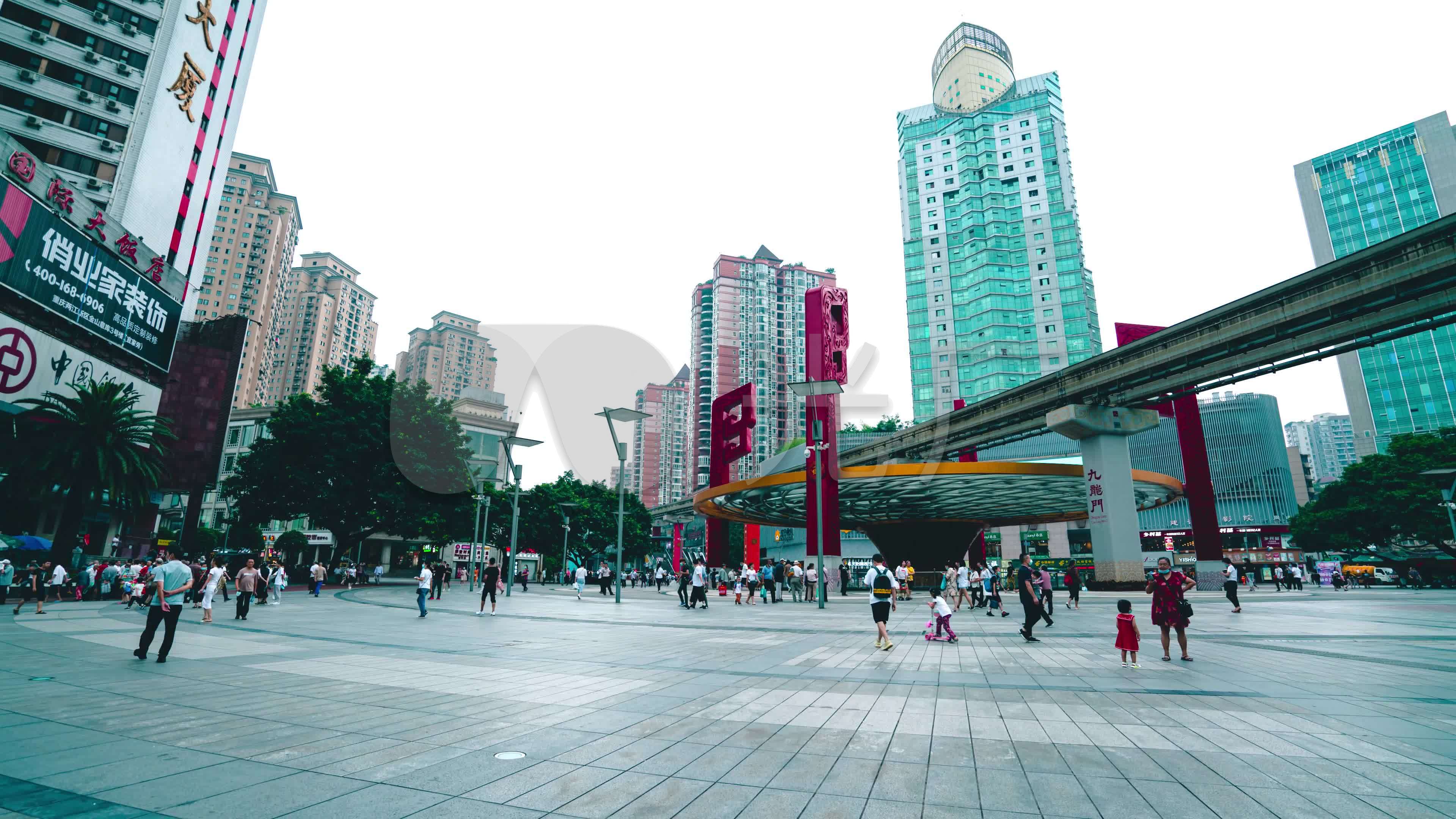 重庆杨家坪步行街商圈延时