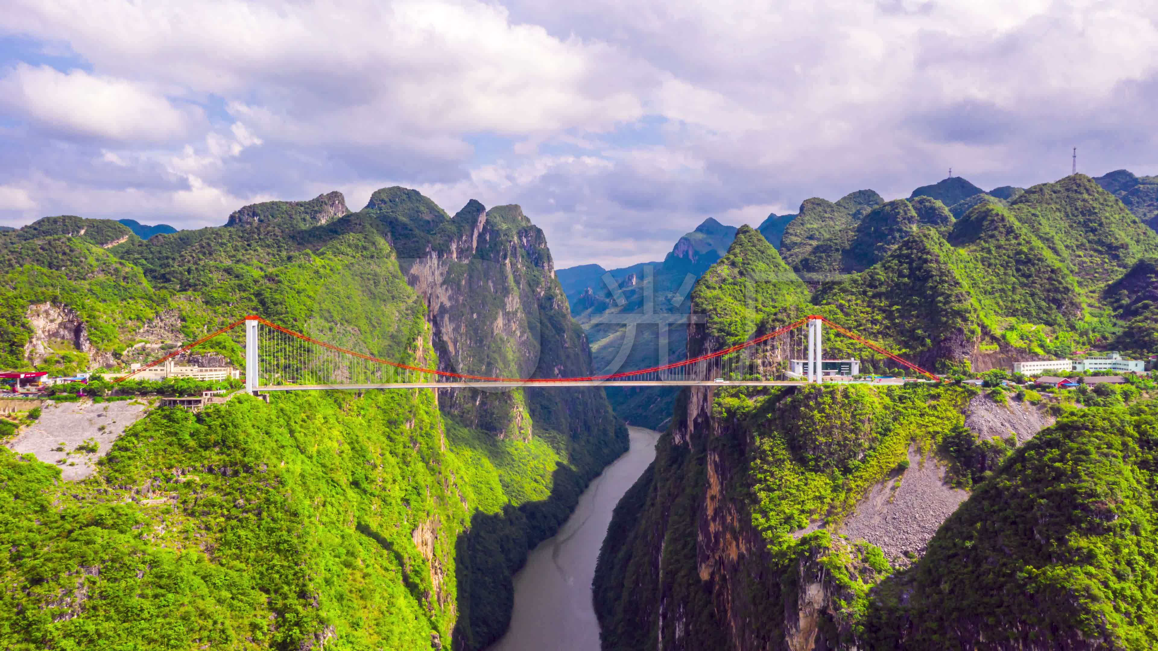 贵州北盘江大桥延时摄影_3840x2160_高清视频素材下载