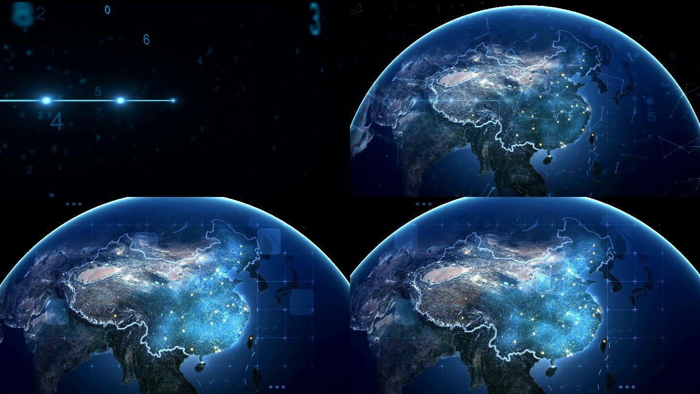 中国数字科技版图数据地球科技地球中国