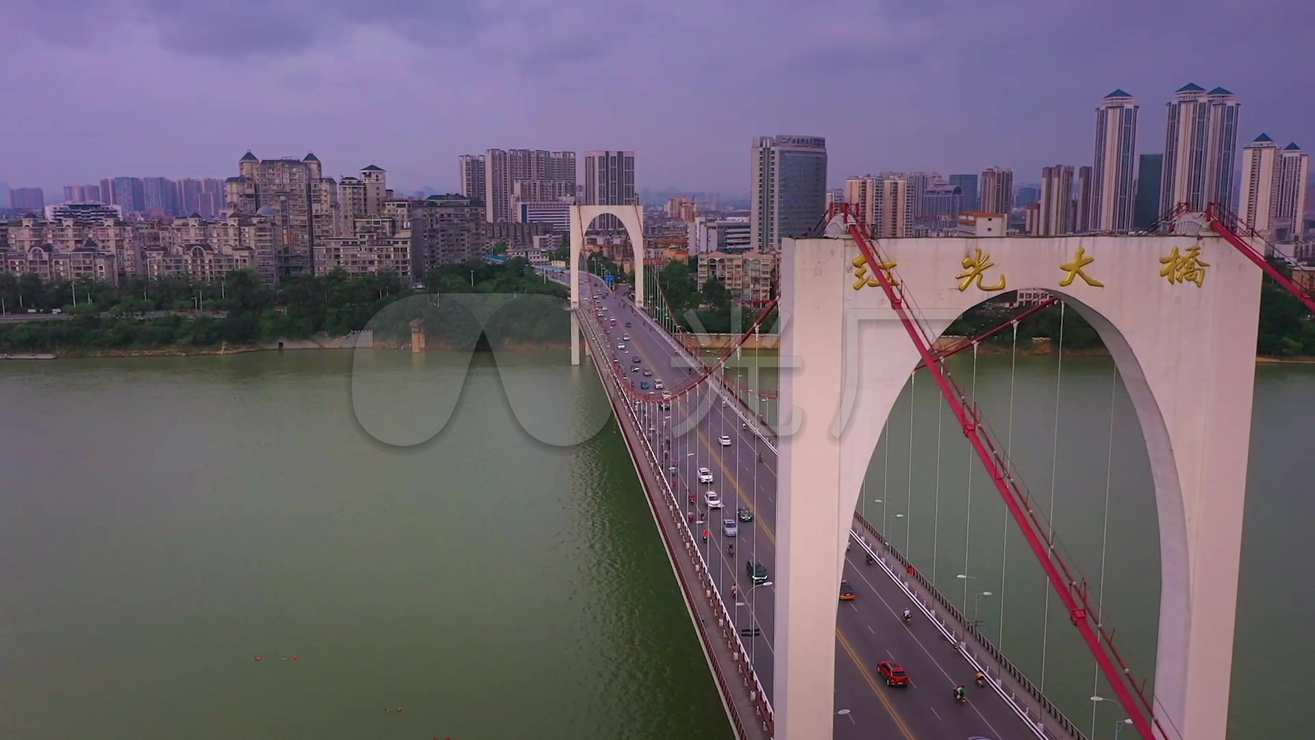 柳州市红光大桥航拍_1920x1080_高清视频素材下载(:)