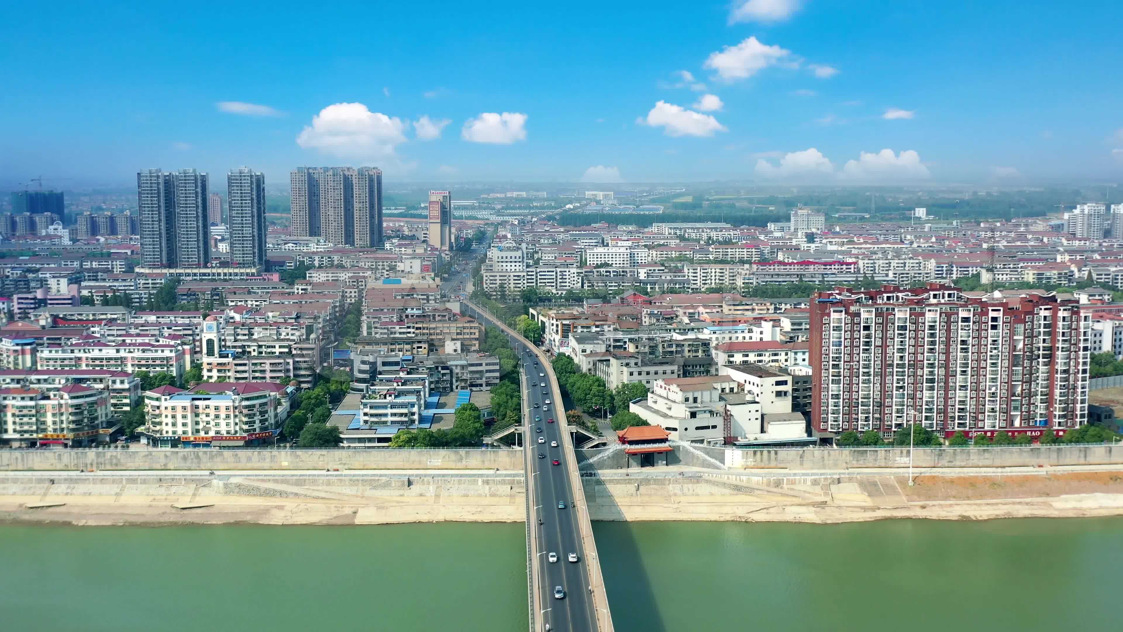 4k湖南常德津市航拍_3840x2160_高清视频素材下载(:)