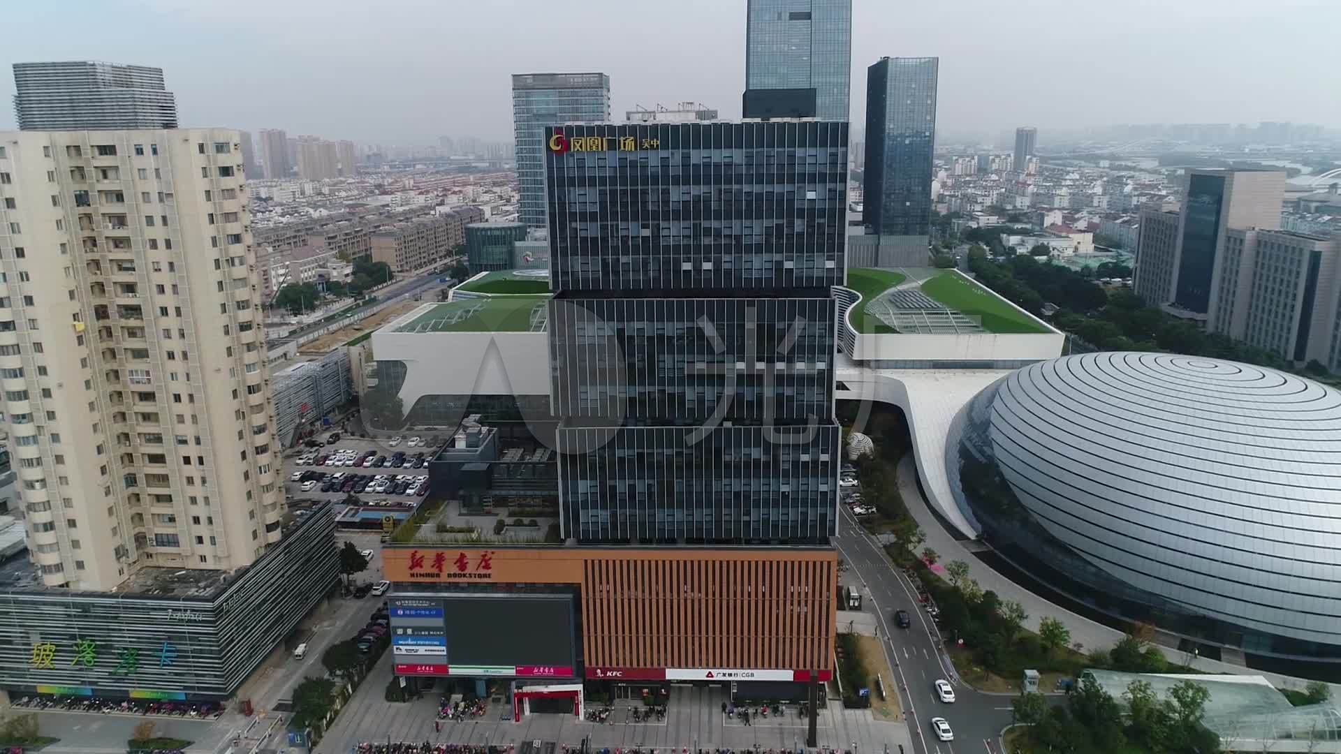 苏州凤凰广场航拍_1920x1080_高清视频素材下载(编号