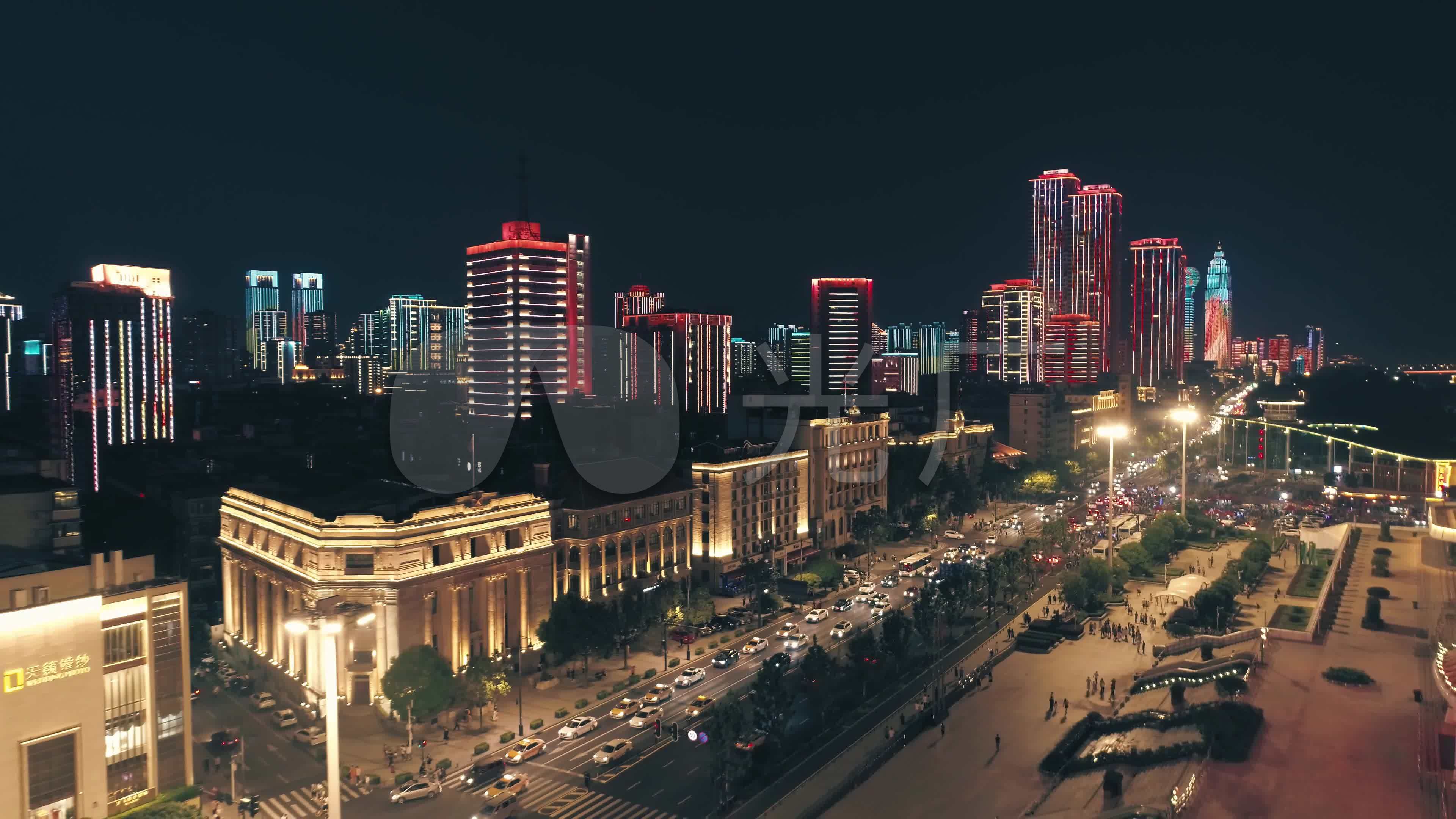 【原创4k】武汉沿江大道夜景航拍_3840x2160_高清视频