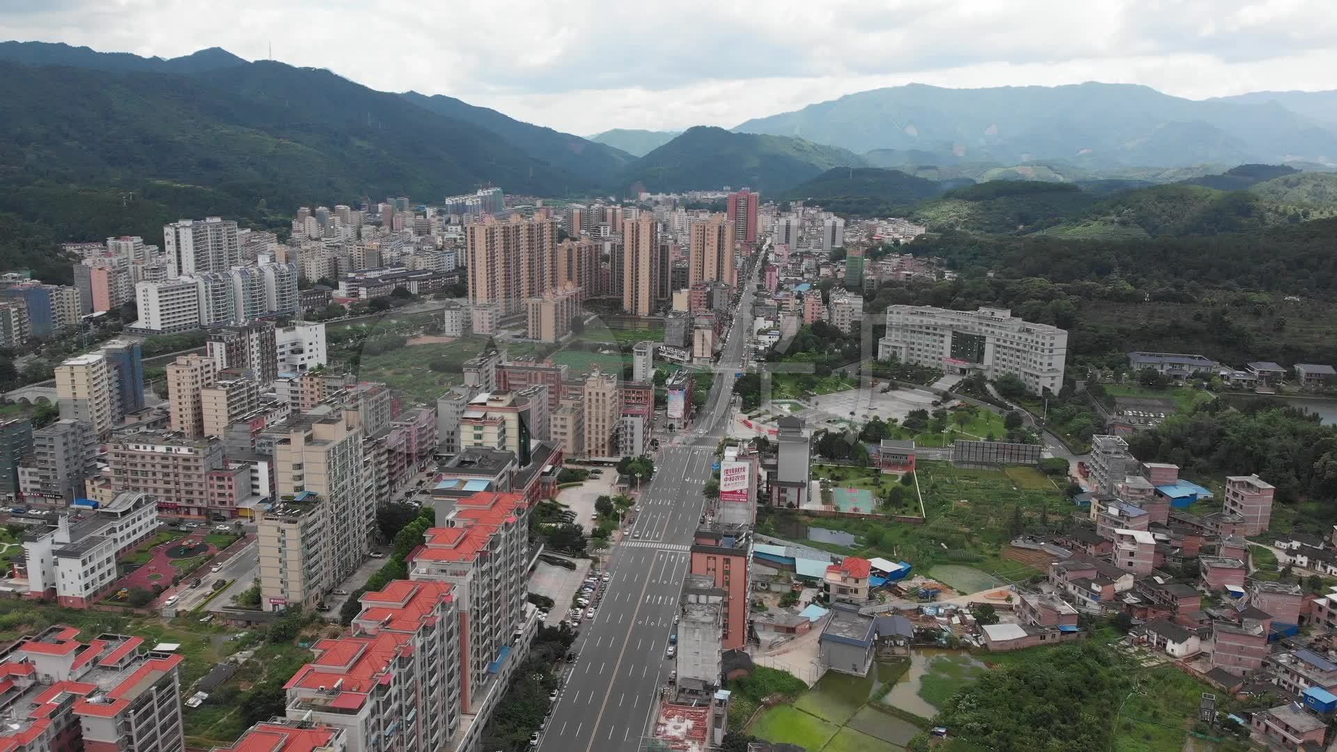 广东清远连山县城航拍