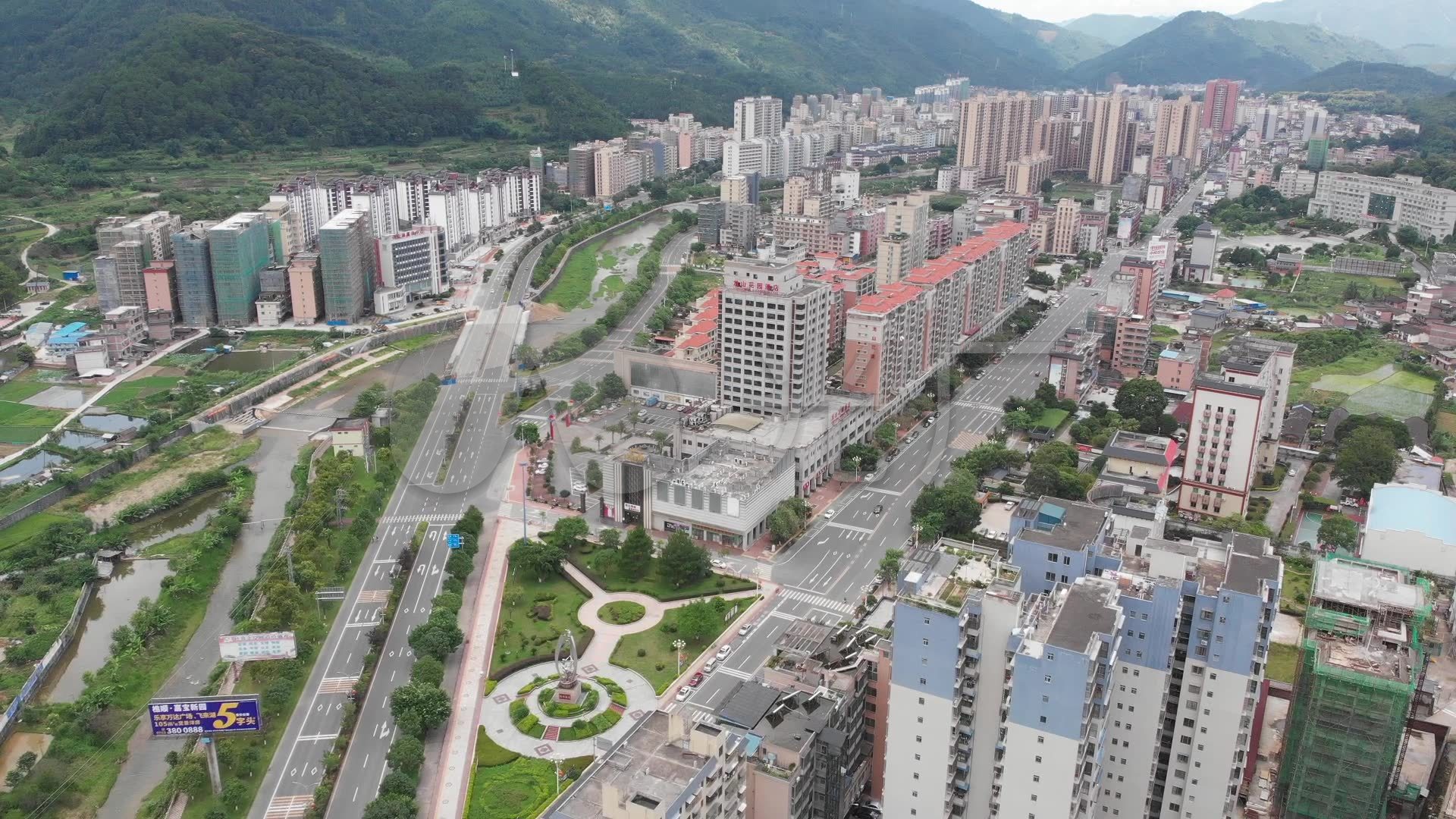 广东清远连山县城航拍