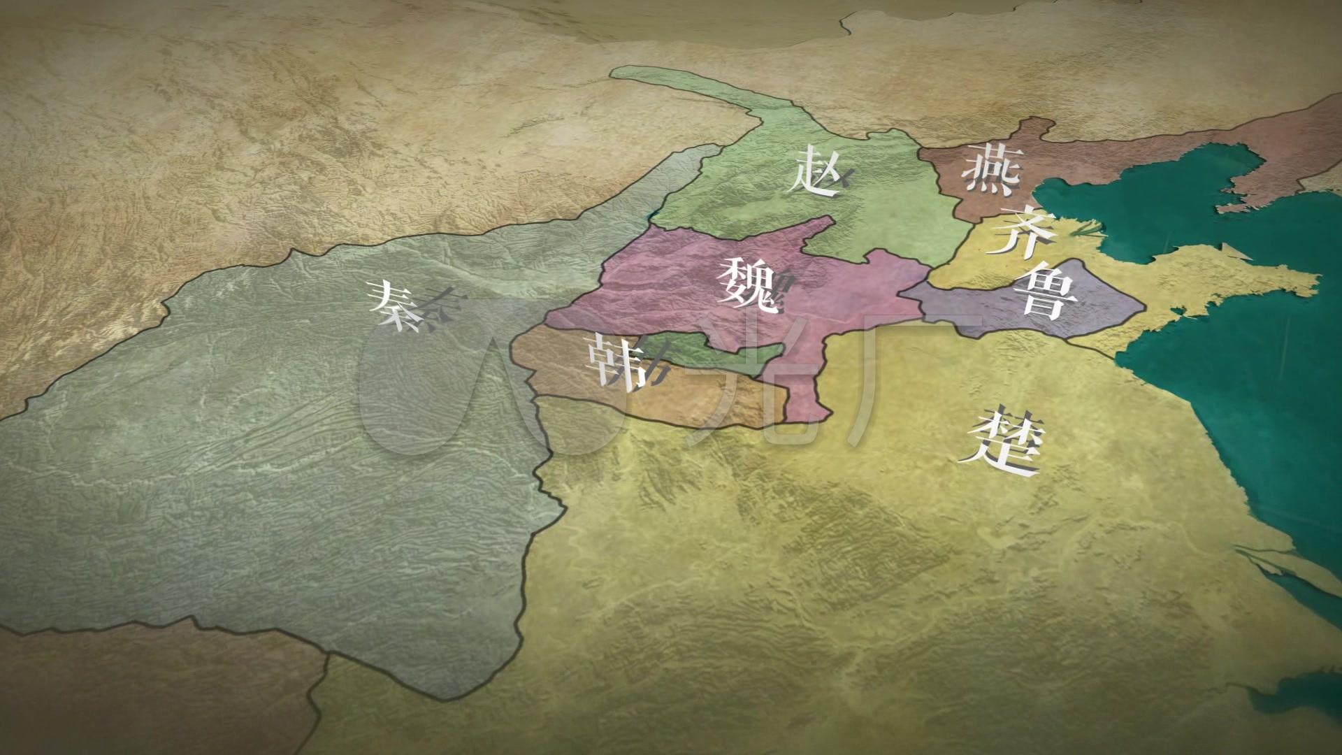 战国时代地图_ae模板下载(编号:4723993)_ae模板_vj师