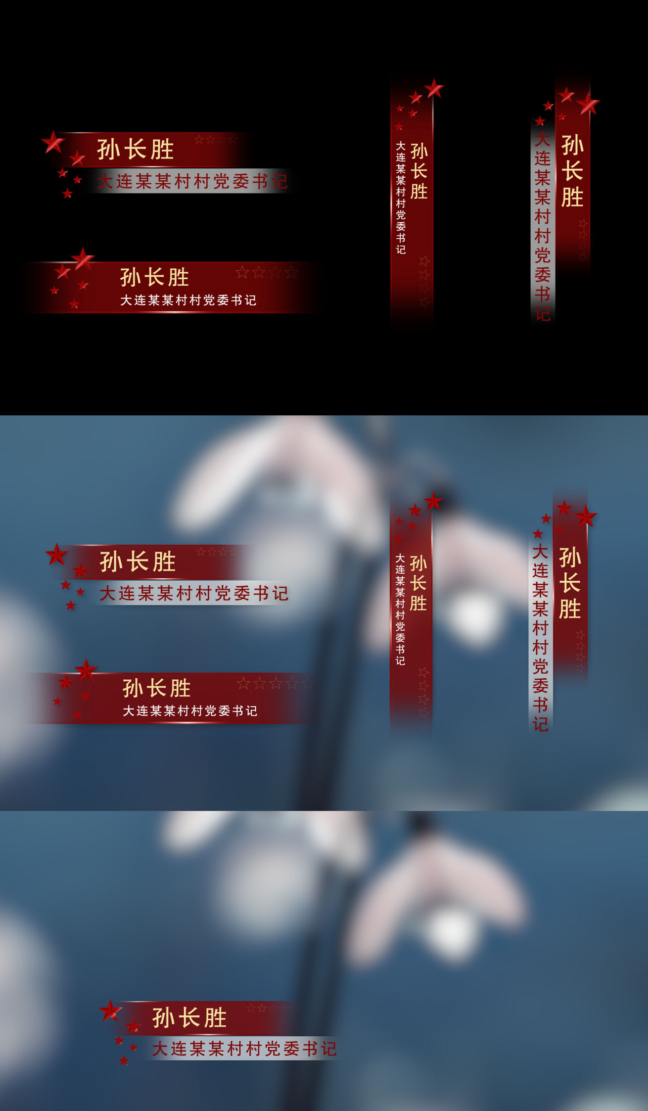红色党政人名条