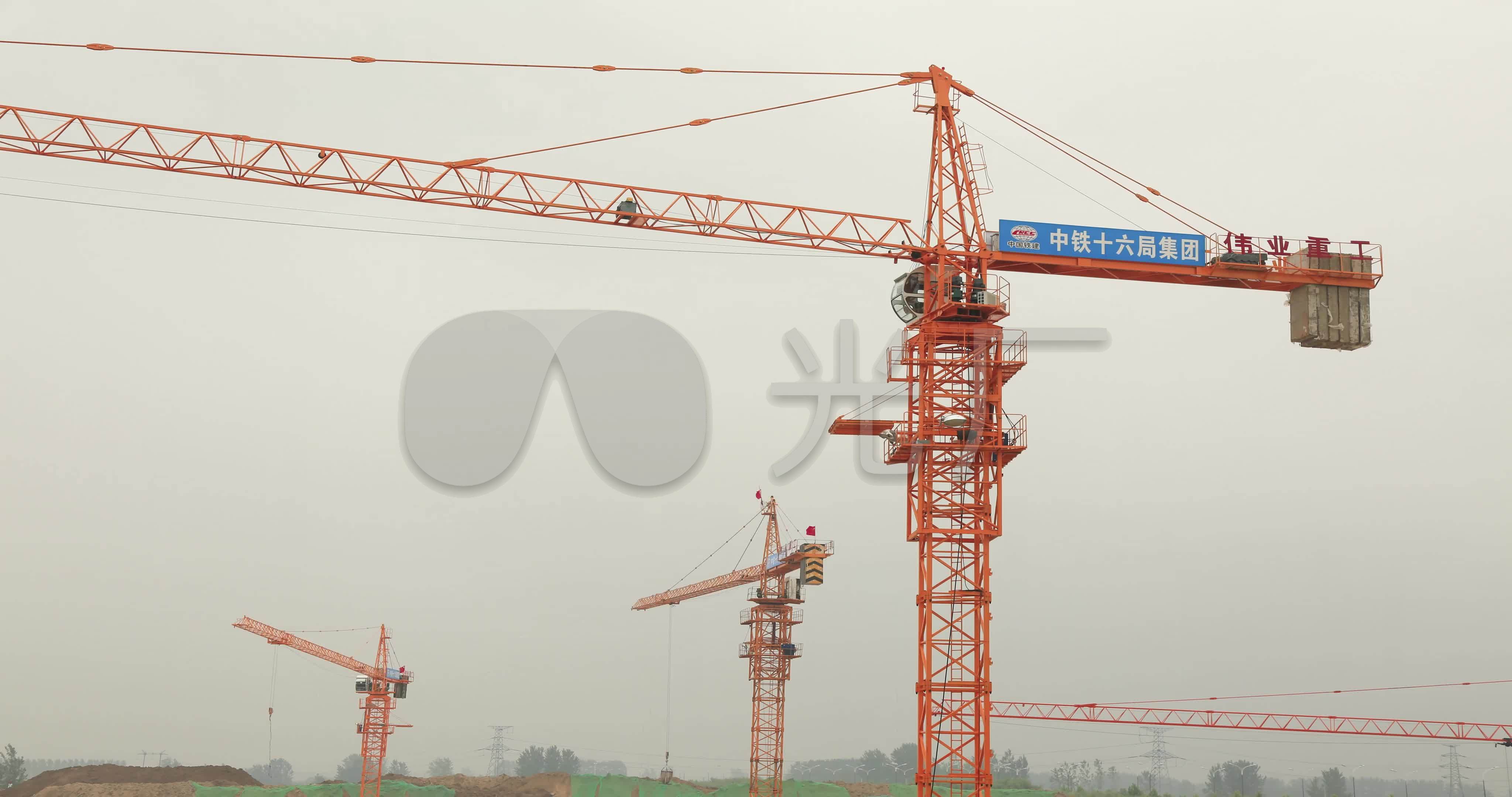 4k建筑工地塔吊延时