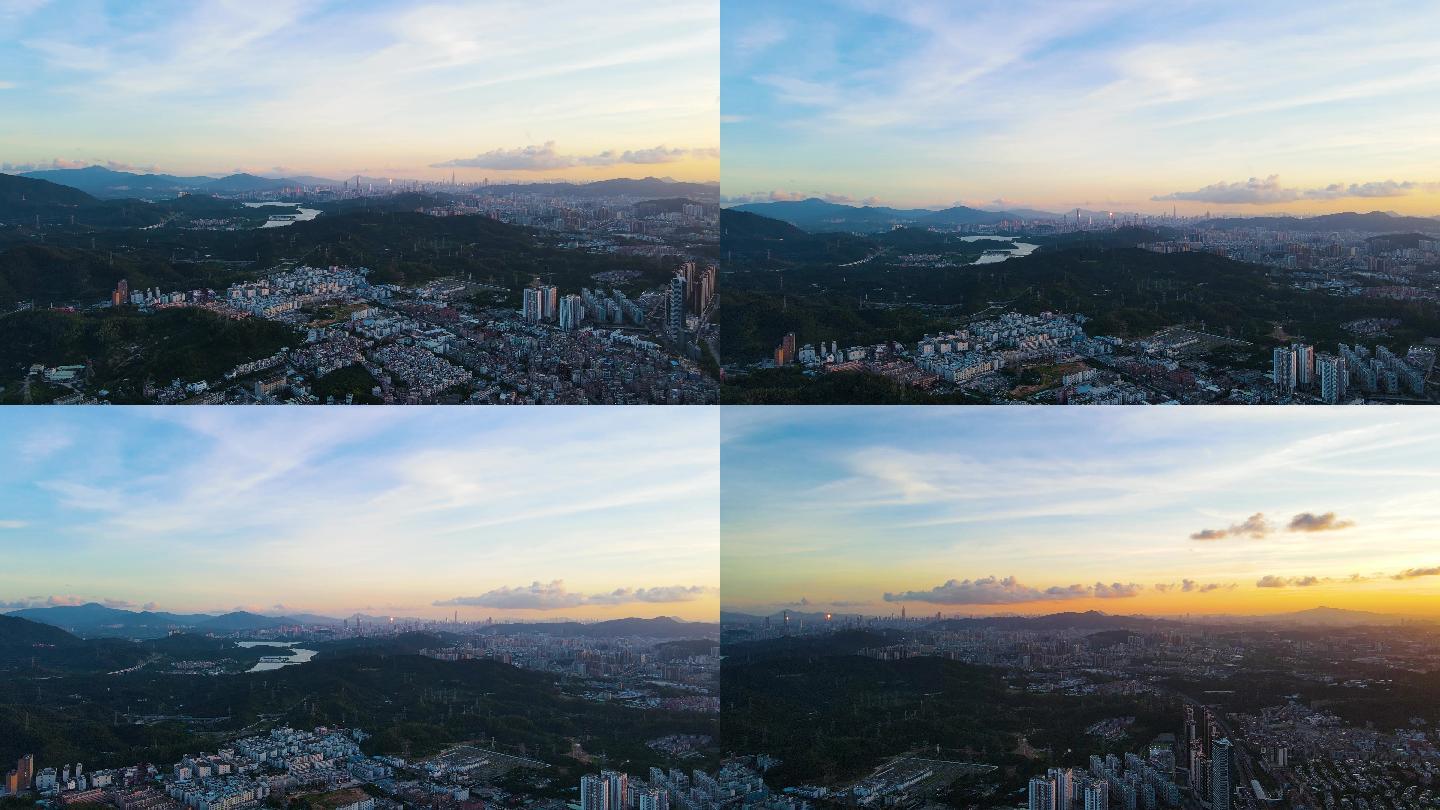 深圳人文城市天际线一线城市cbd全景城市黄昏大景深圳航拍深圳空镜