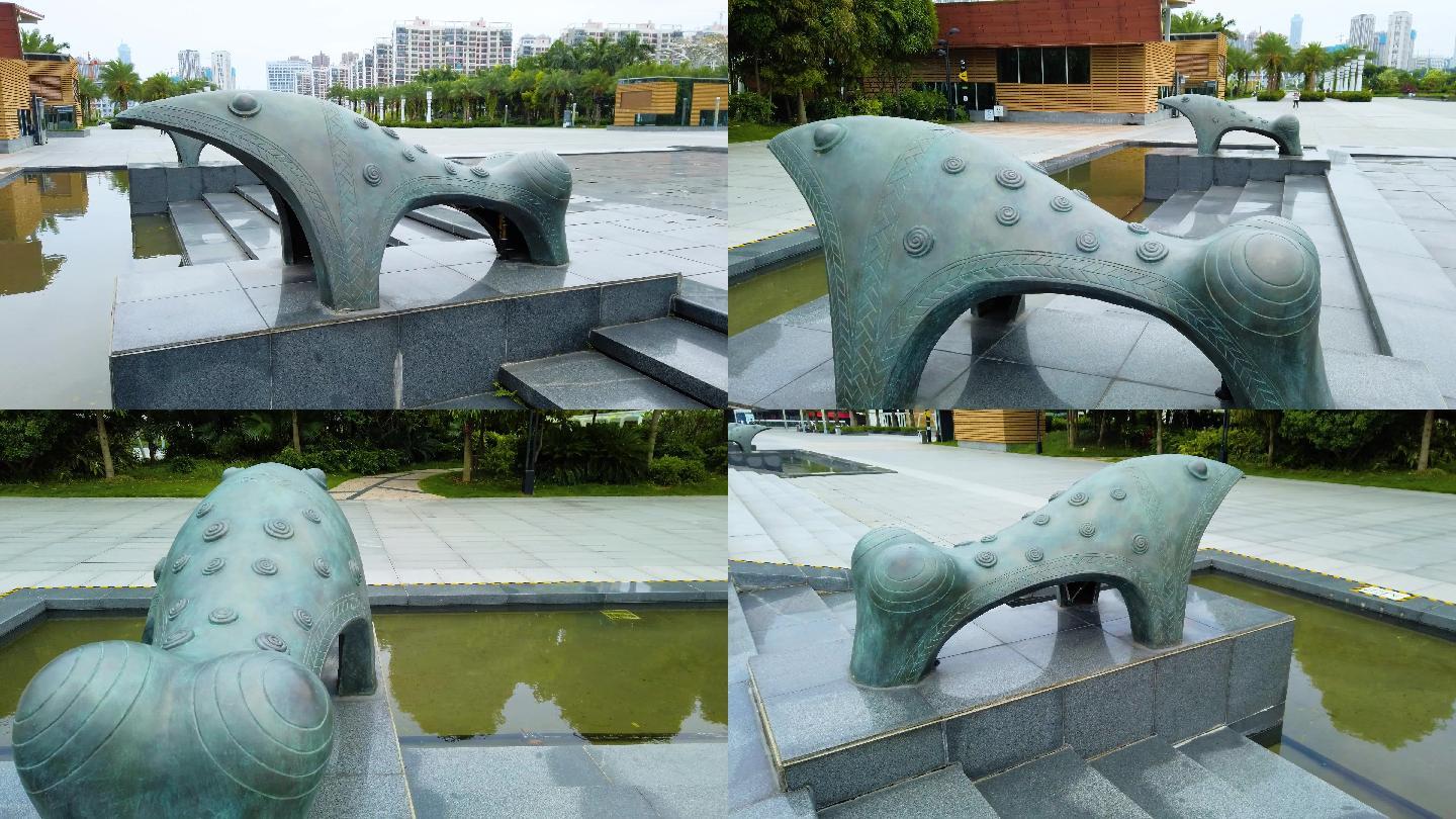 南宁东站广场青蛙雕塑