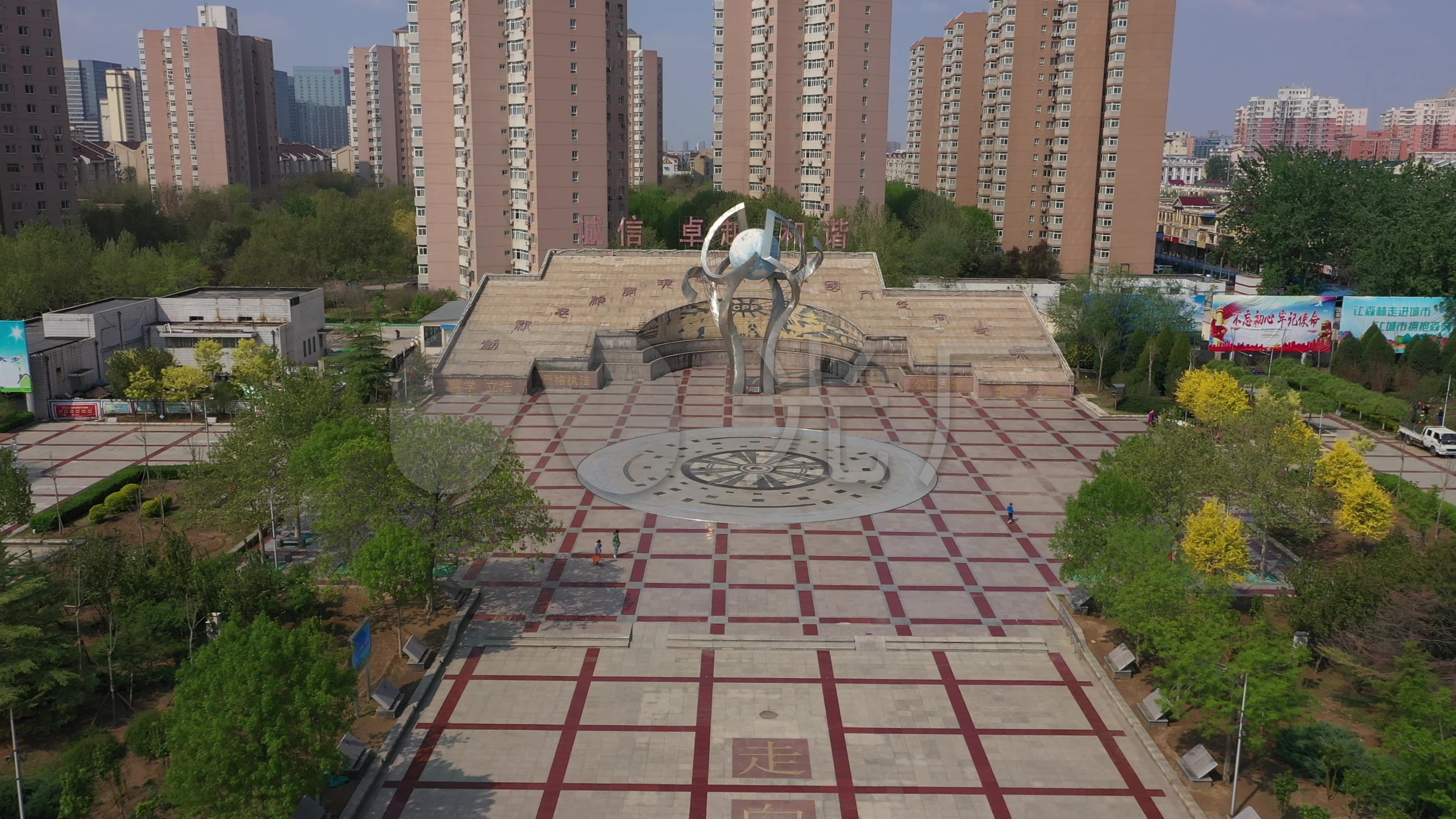 4k-原素材-廊坊世纪广场航拍_3840x2160_高清视频素材下载(编号