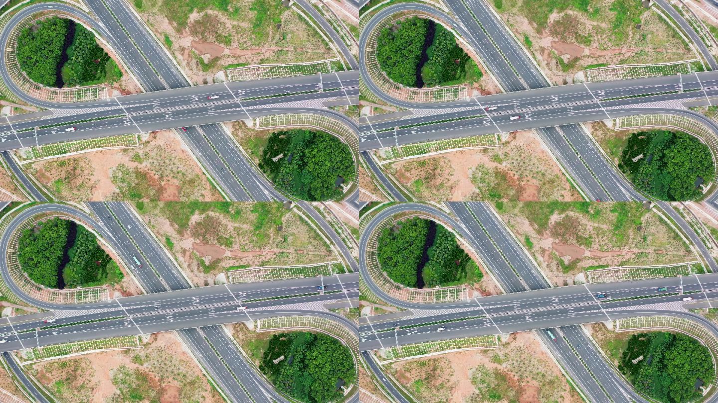 高速公路立交桥航拍4k视频