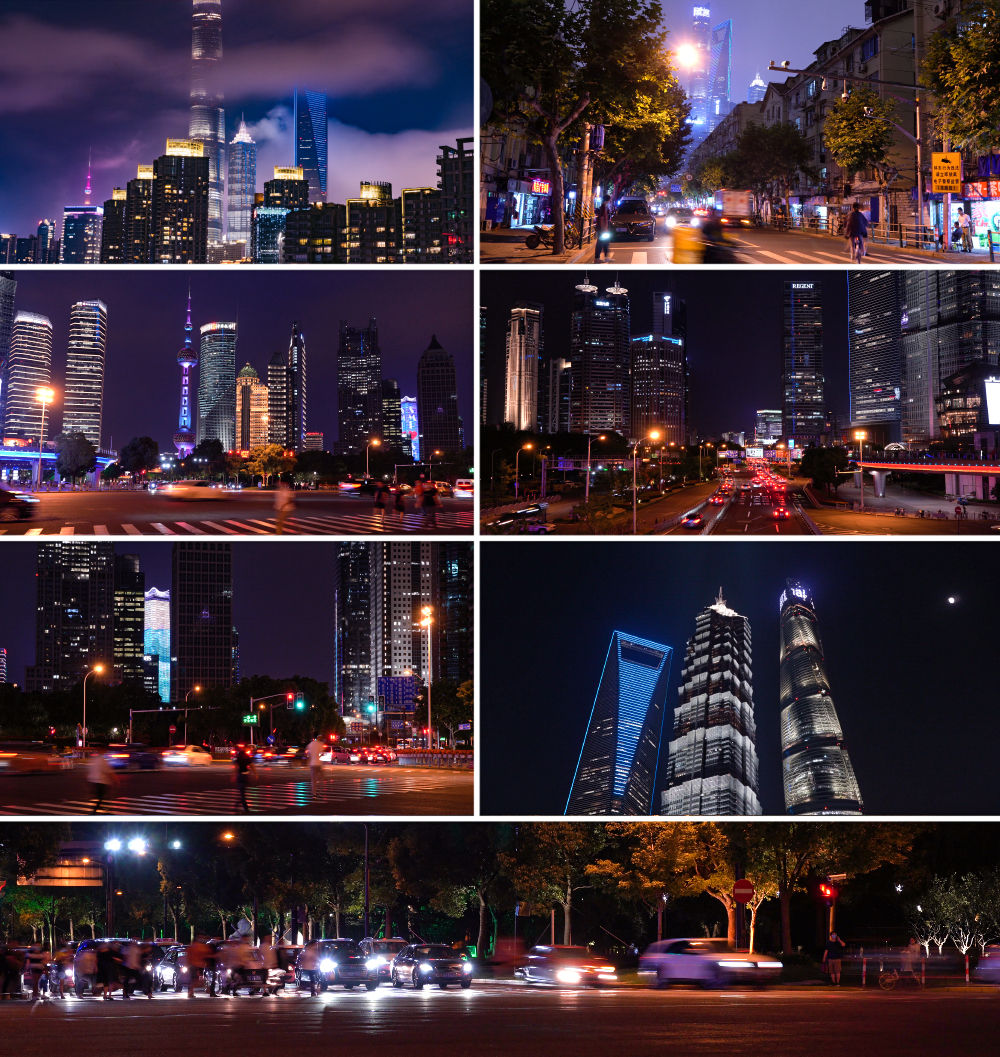 上海夜景交通空镜实拍