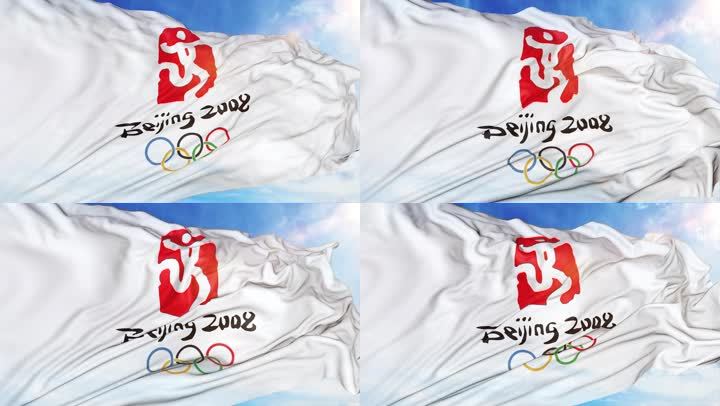 4k北京奥运会旗子循环