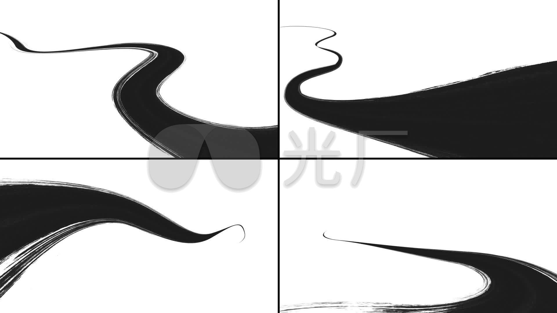 水墨笔刷线条动画_视频素材包下载(编号:4736682)_影视包装_vj师网