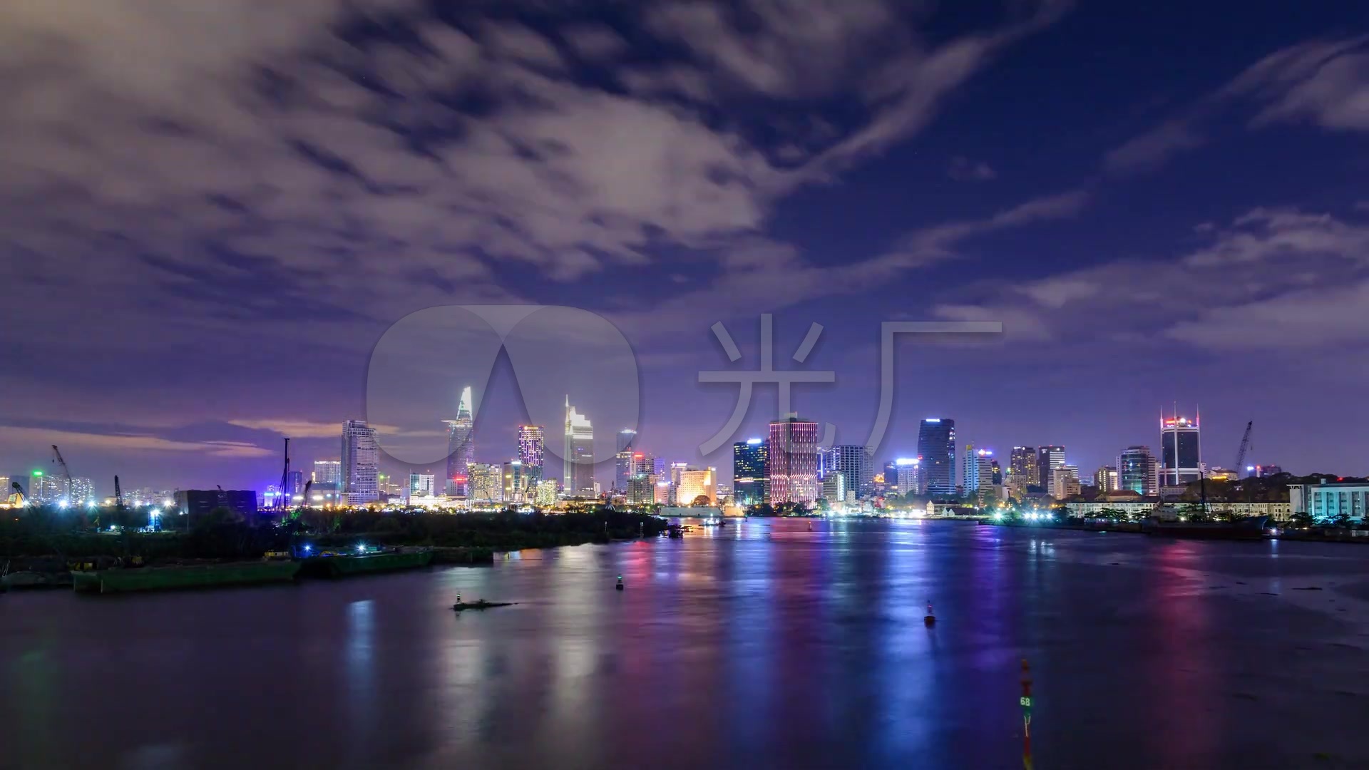 美丽城市夜景航拍