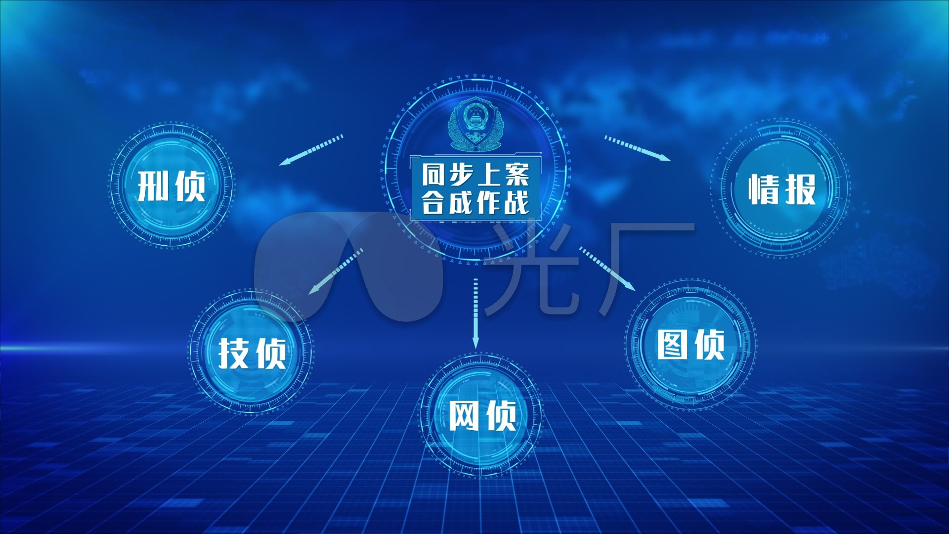 公安警察系统合成作战组织架构通用展示_ae模板下载