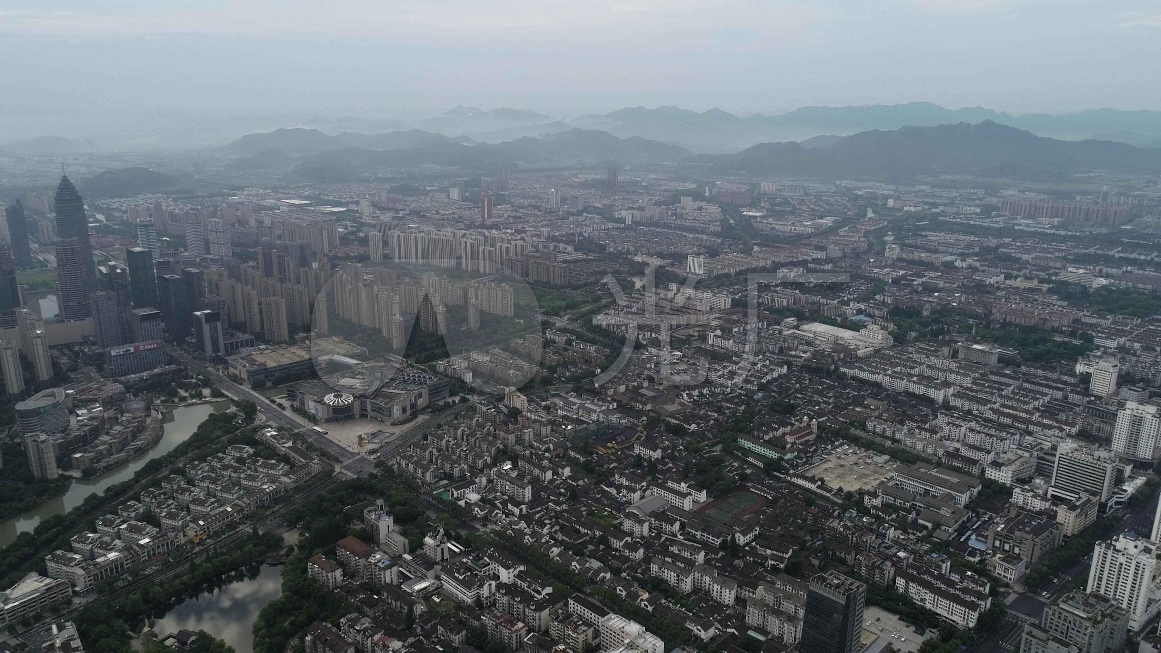 4k原素材-航拍绍兴城市全景_3840x2160_高清视频素材下载(编号