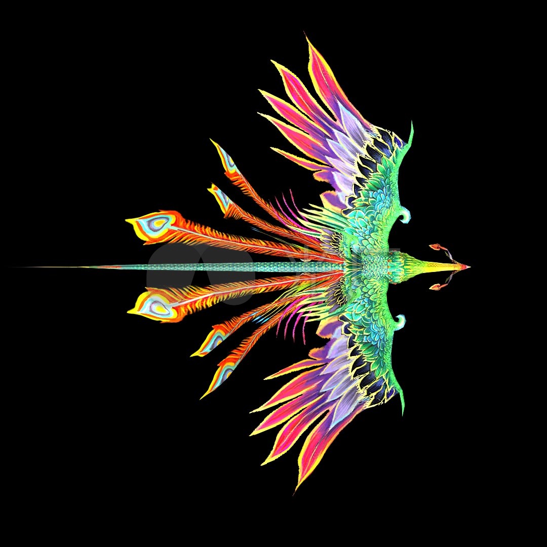 凤凰风筝(带通道)_1080x1080_高清视频素材下载(编号