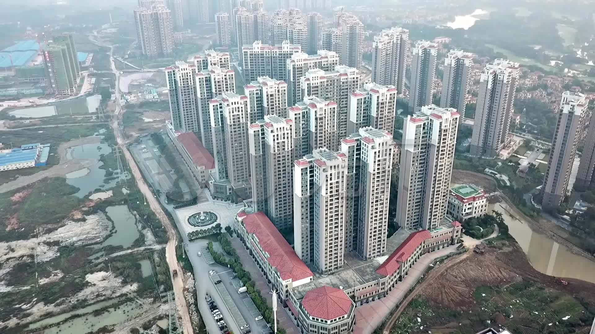 航拍广西南宁市嘉和城等住宅区素材_1920x1080_高清