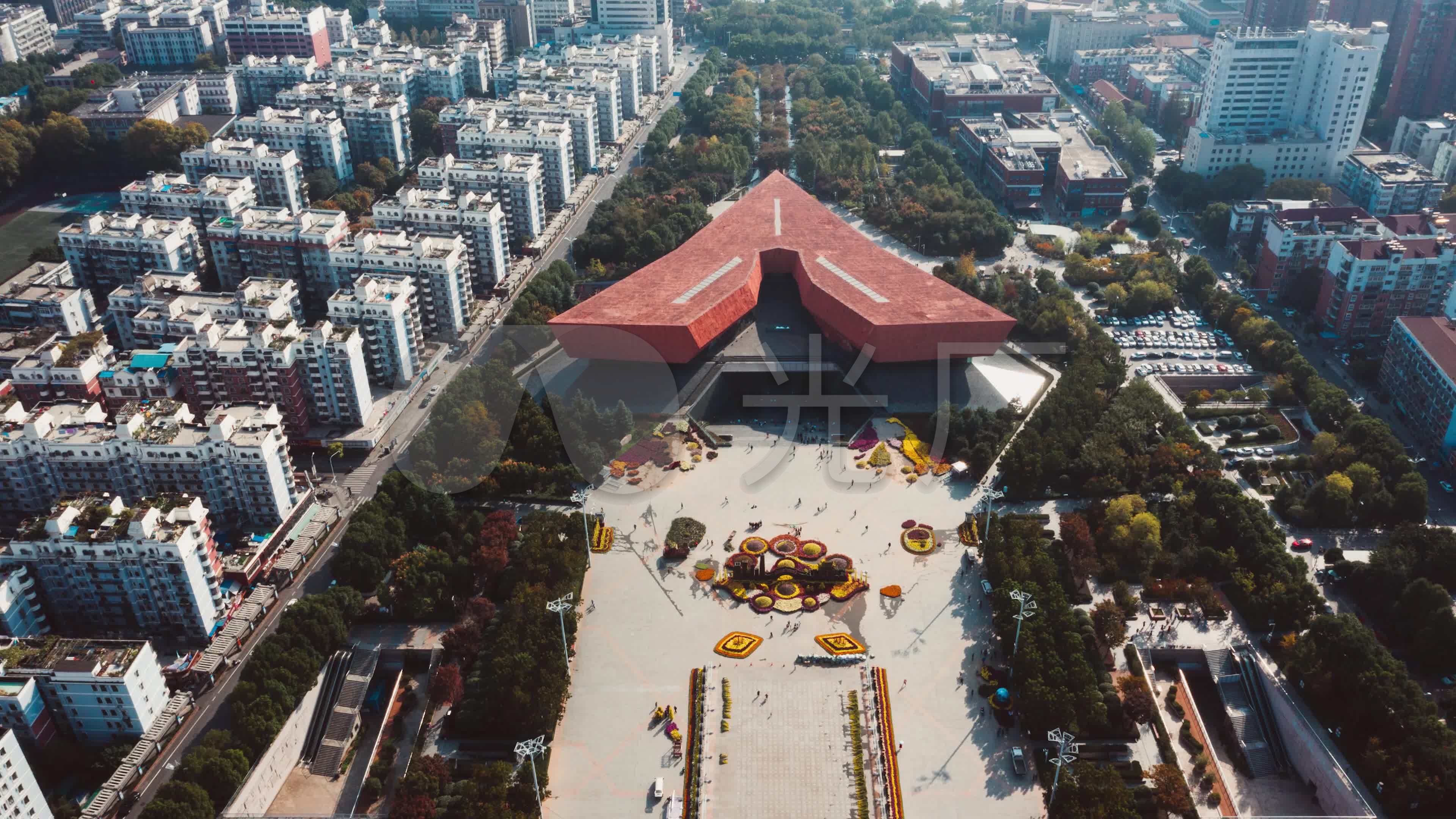 4k湖北武汉武昌首义广场航拍延时