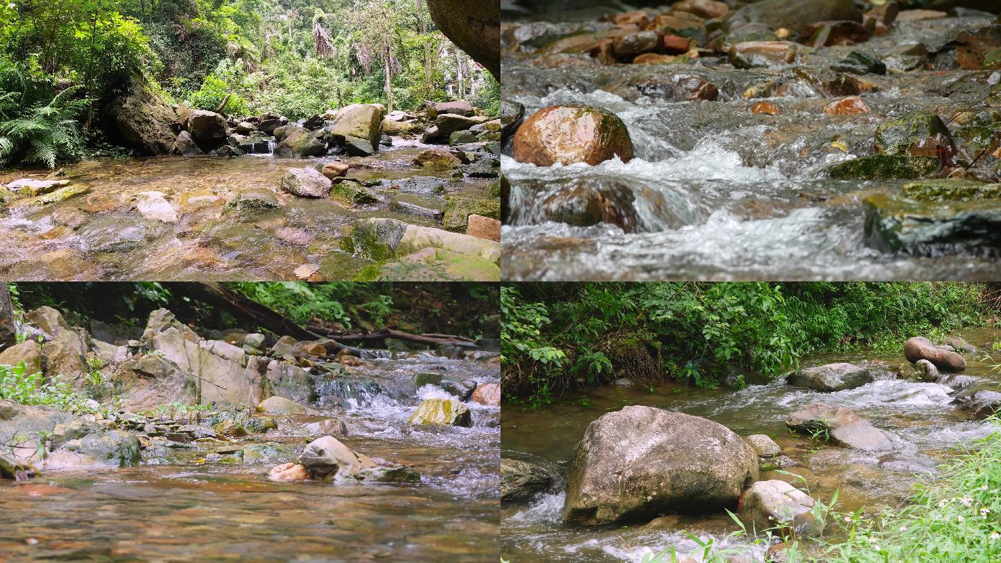 4k山涧溪流流水溪水小溪水沟