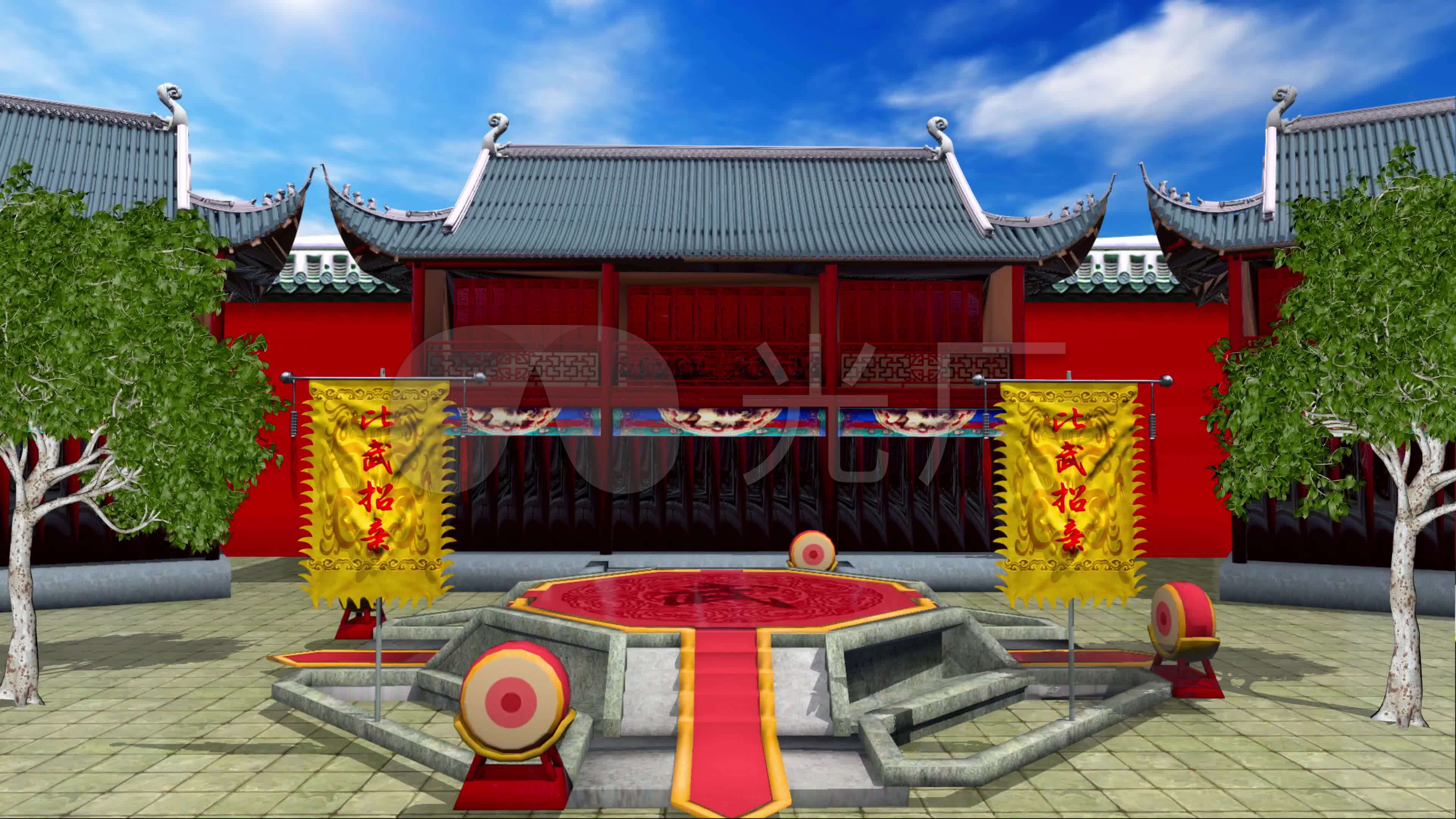 4k比武招亲擂台小品舞台背景_3840x2160_高清视频素材下载(编号