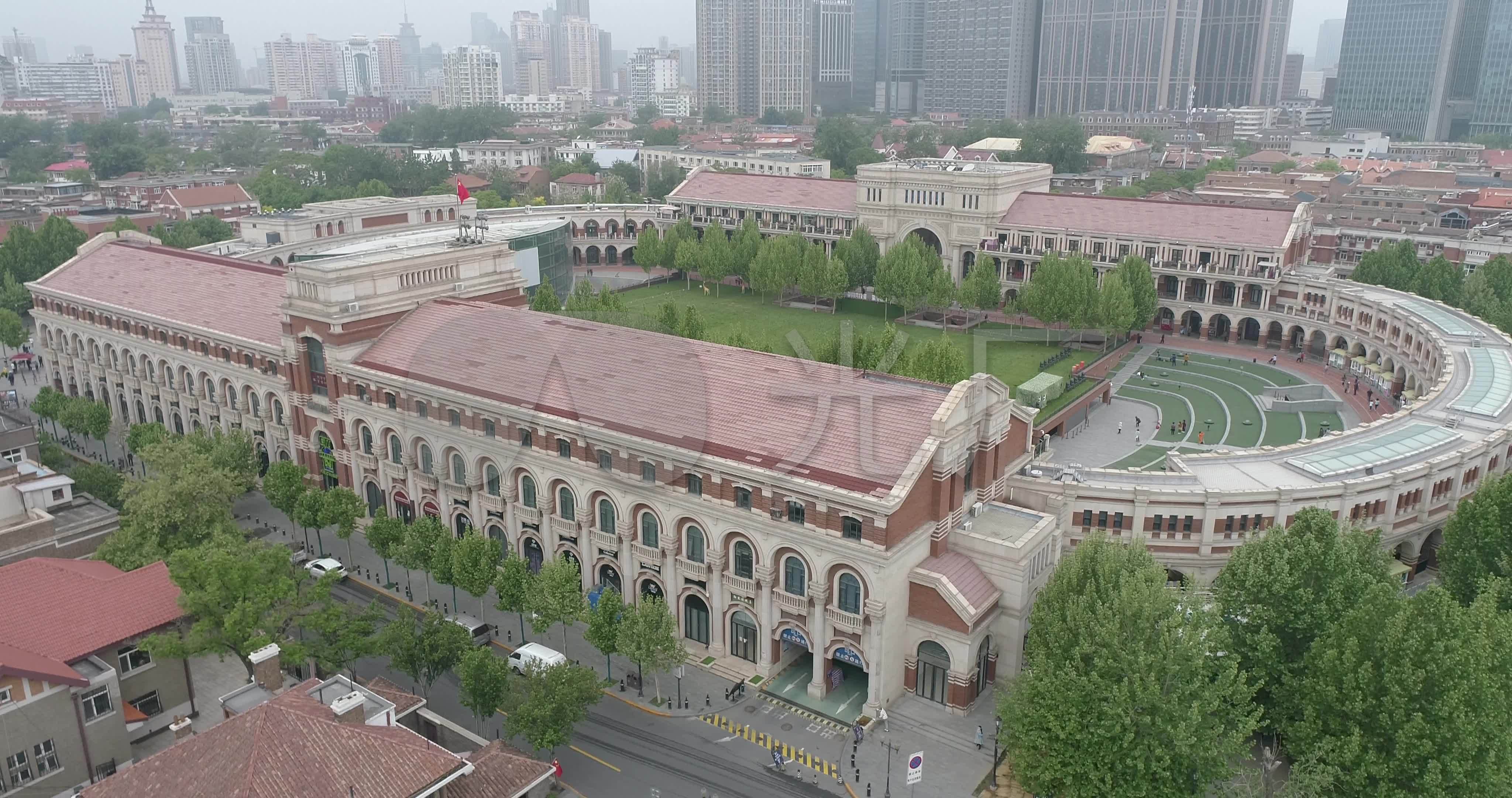 天津五大道民园广场环绕航拍最新_4096x2160_高清视频