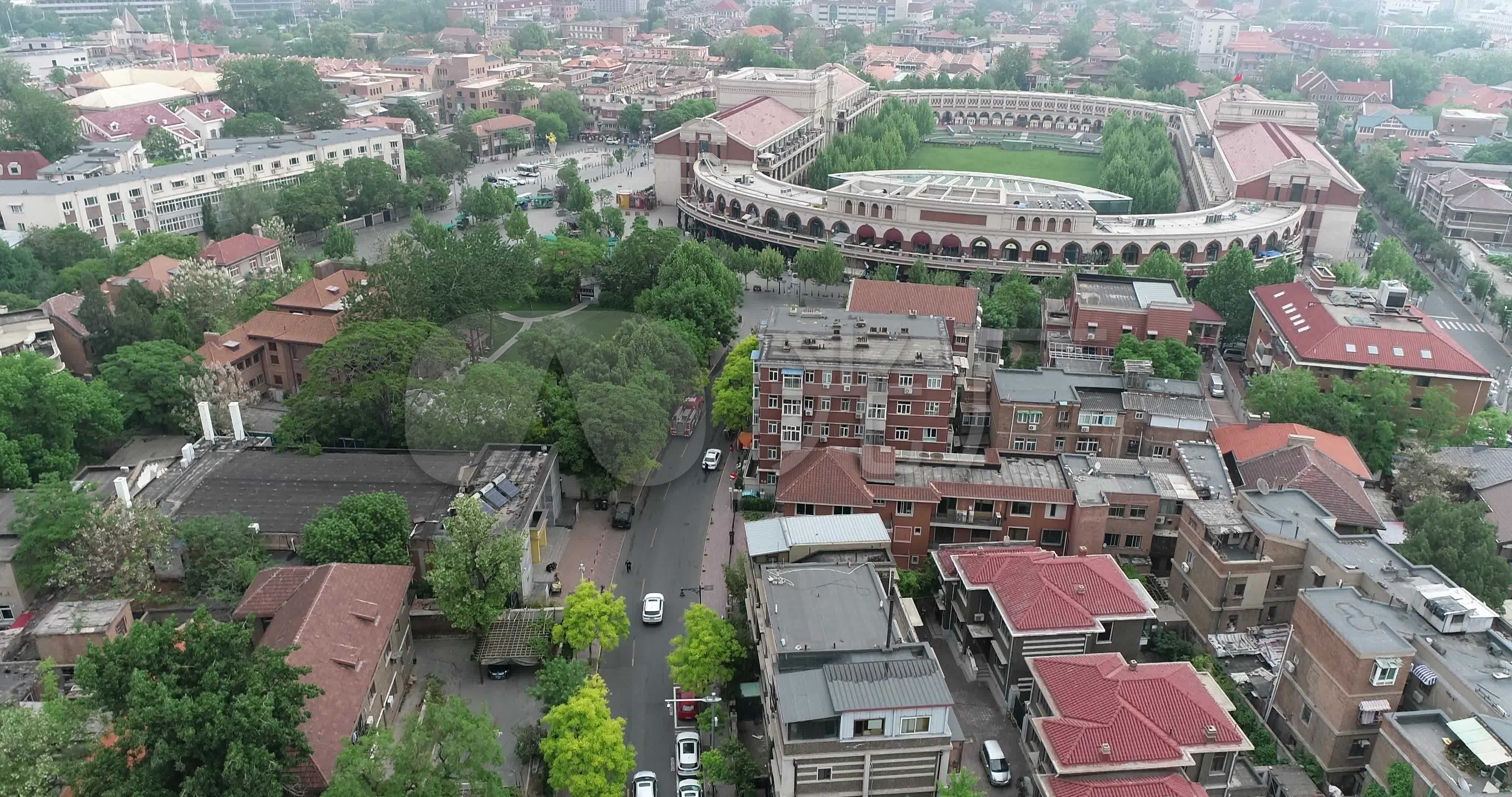 4k-航拍天津五大道民园广场_4096x2160_高清视频素材