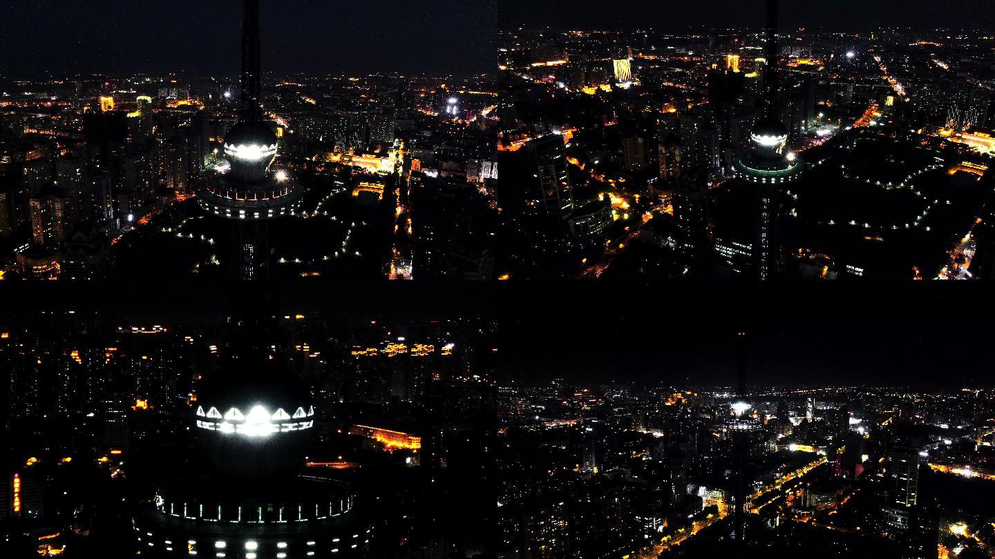 哈尔滨龙塔夜景航拍