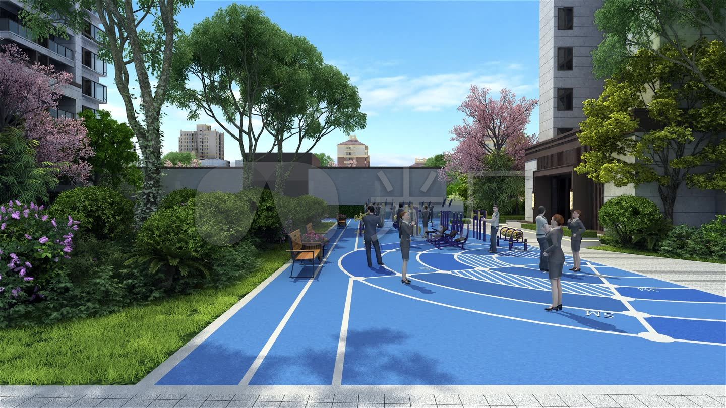 小区露天羽毛球场网球场_1440x810_高清视频素材下载
