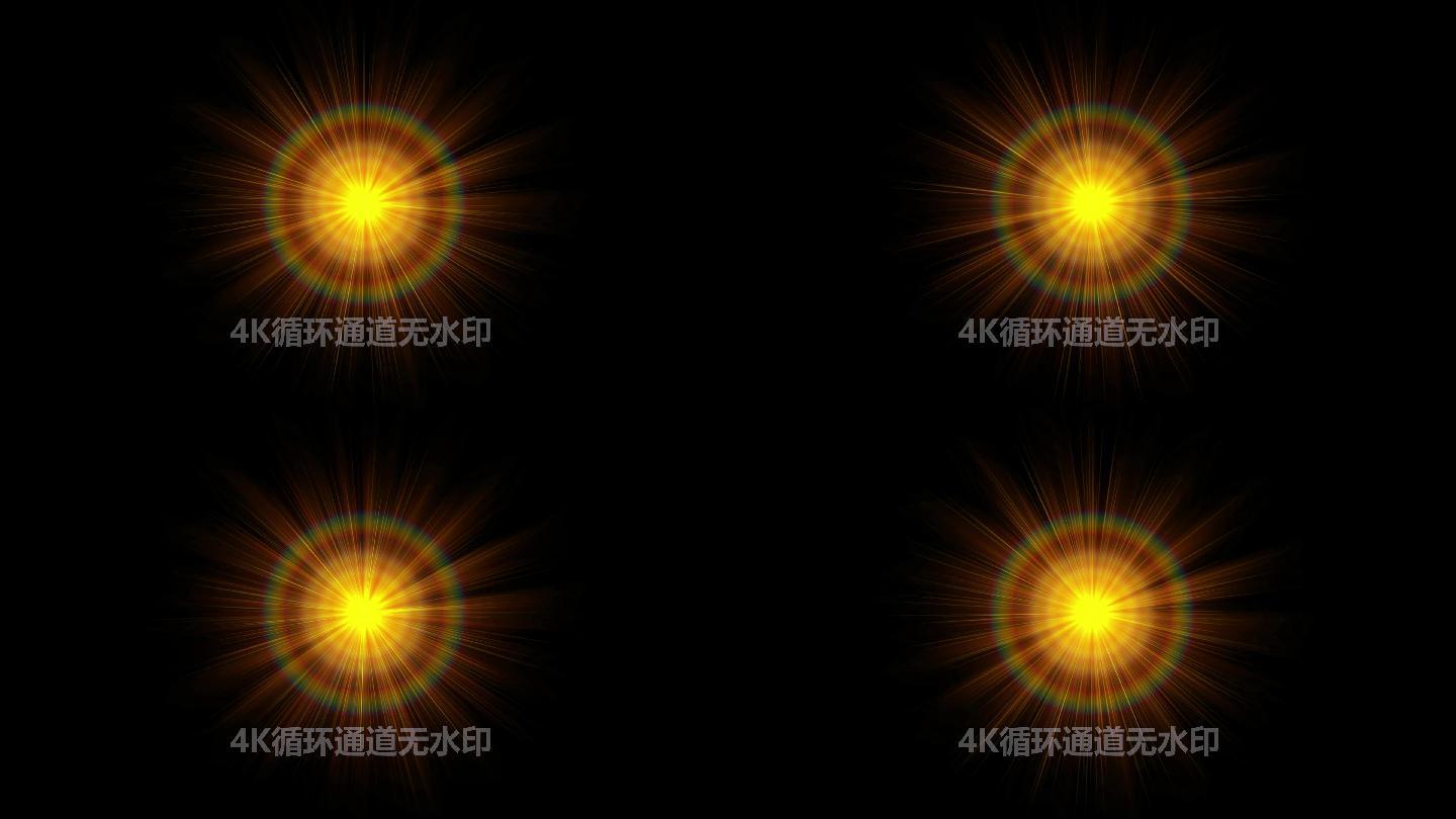 原创4k佛光,太阳光芒无限循环光晕,透明通道.