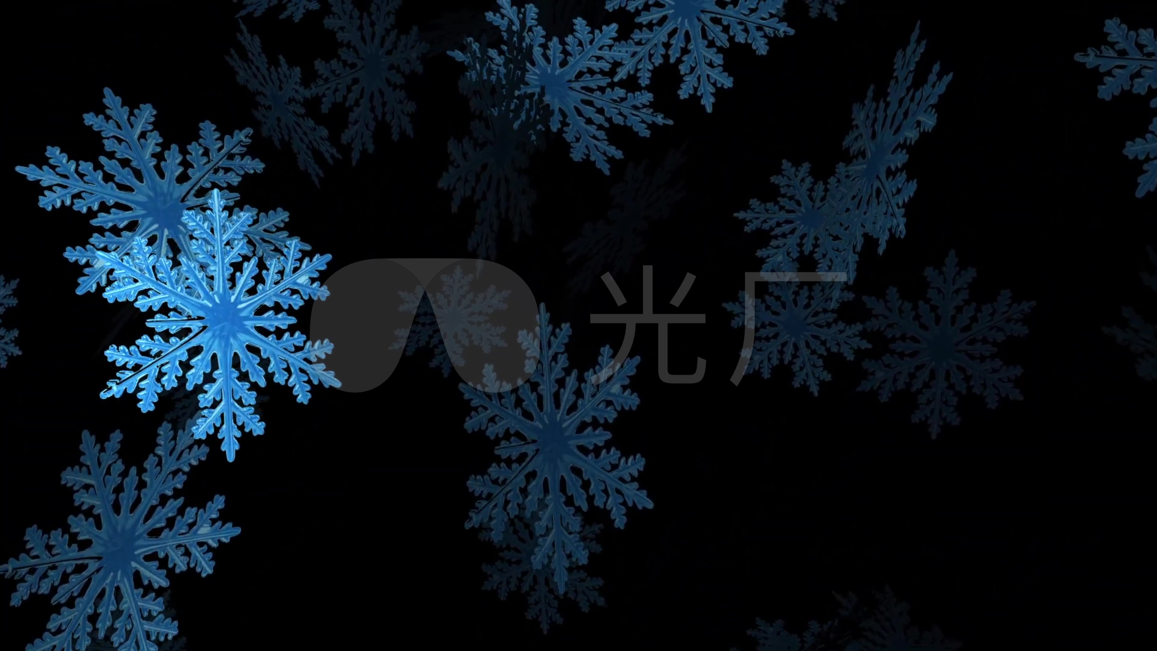 4k唯美炫酷白色冰晶雪花掉落背景视频
